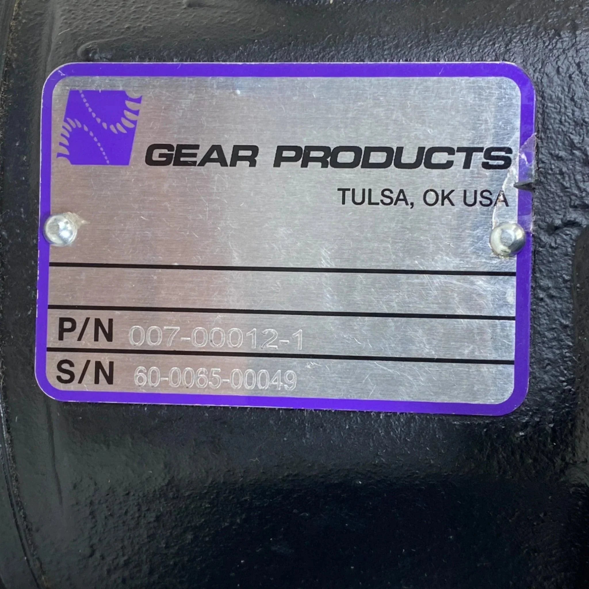 007-00012-1 Gear Products Gear Box