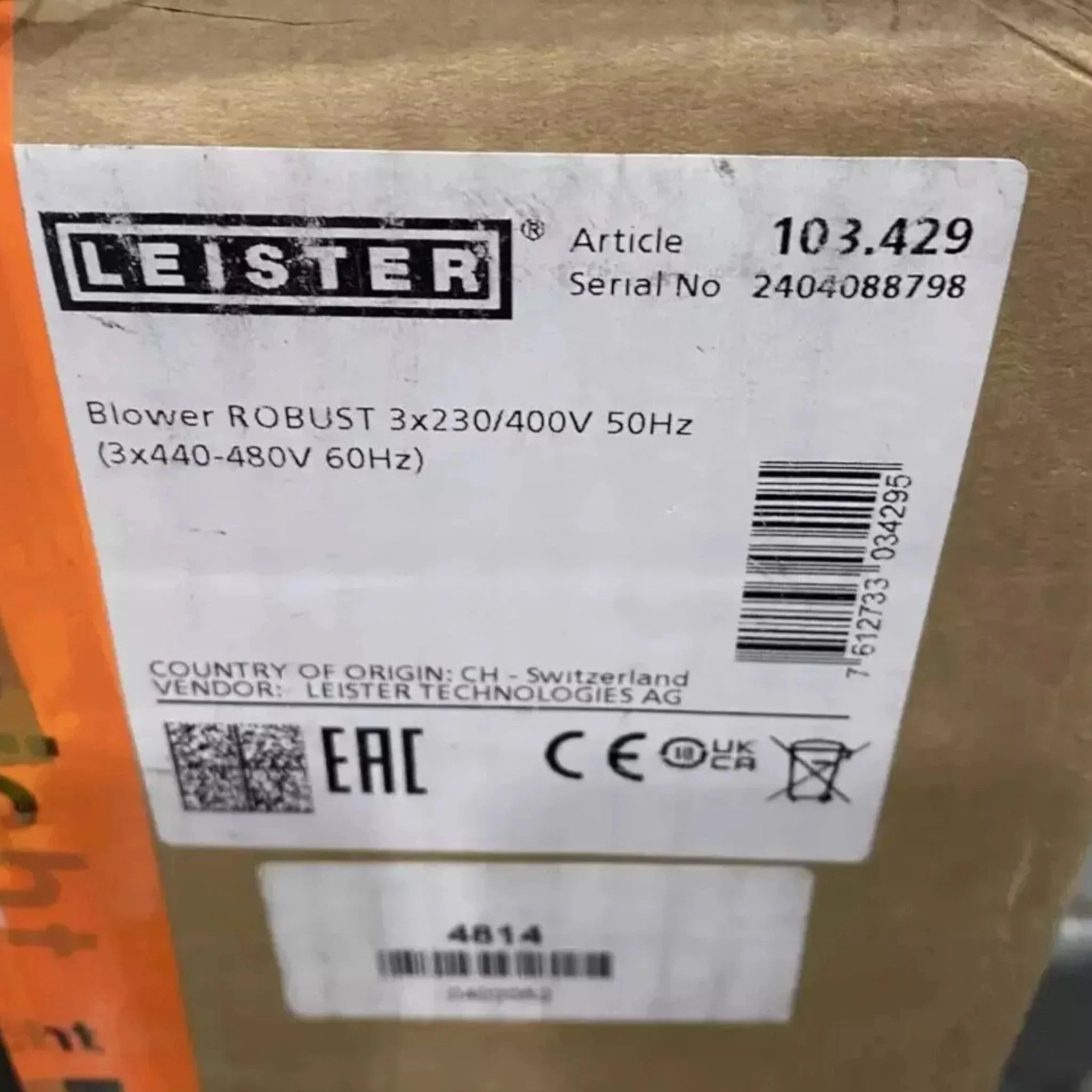103.429 Genuine Leister Robust Blower Vacuum Pump
