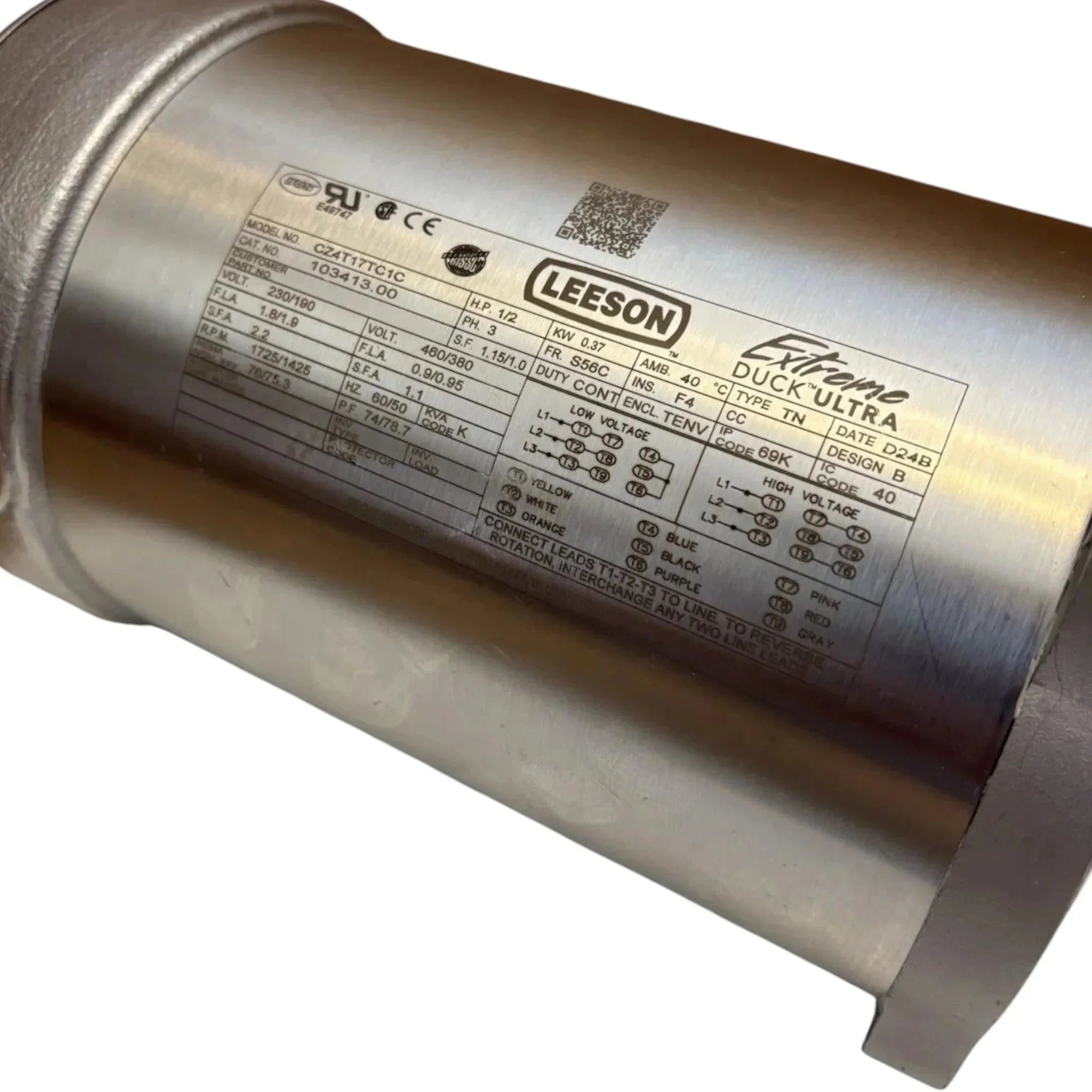 103413.00 Leeson Washdown Motor 208-230/460V