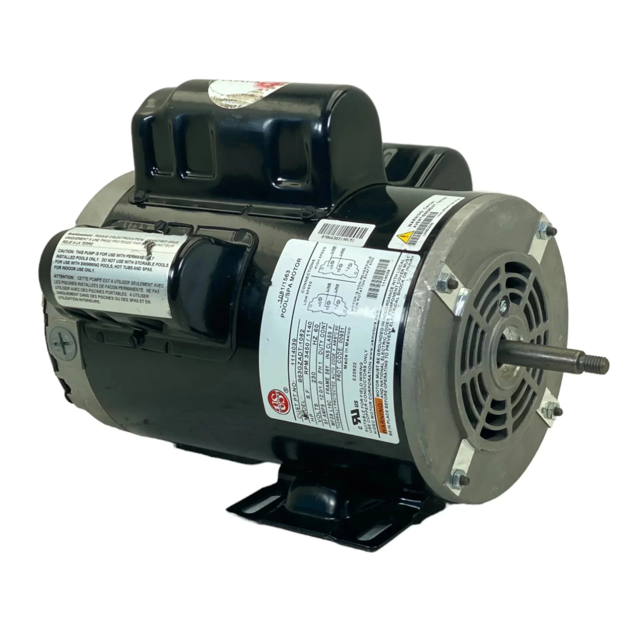 1114039 Us Motors Spa Motor B63Gzadt-1082 Model