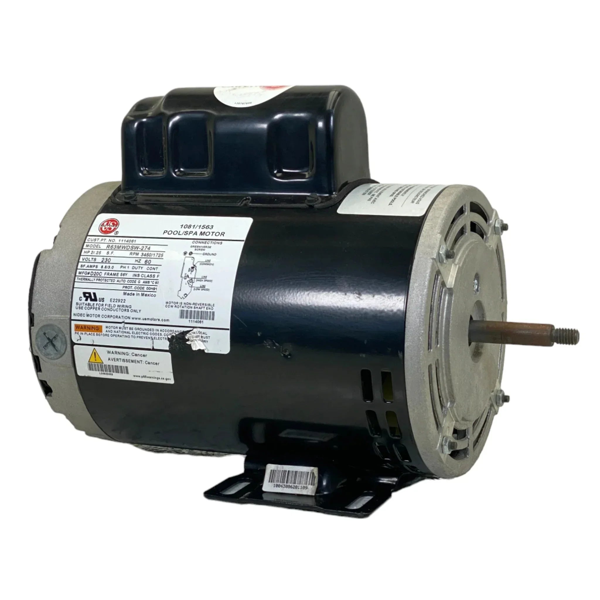 1114061 Us Motors Spa Motor R63Mwdsw-274 Model