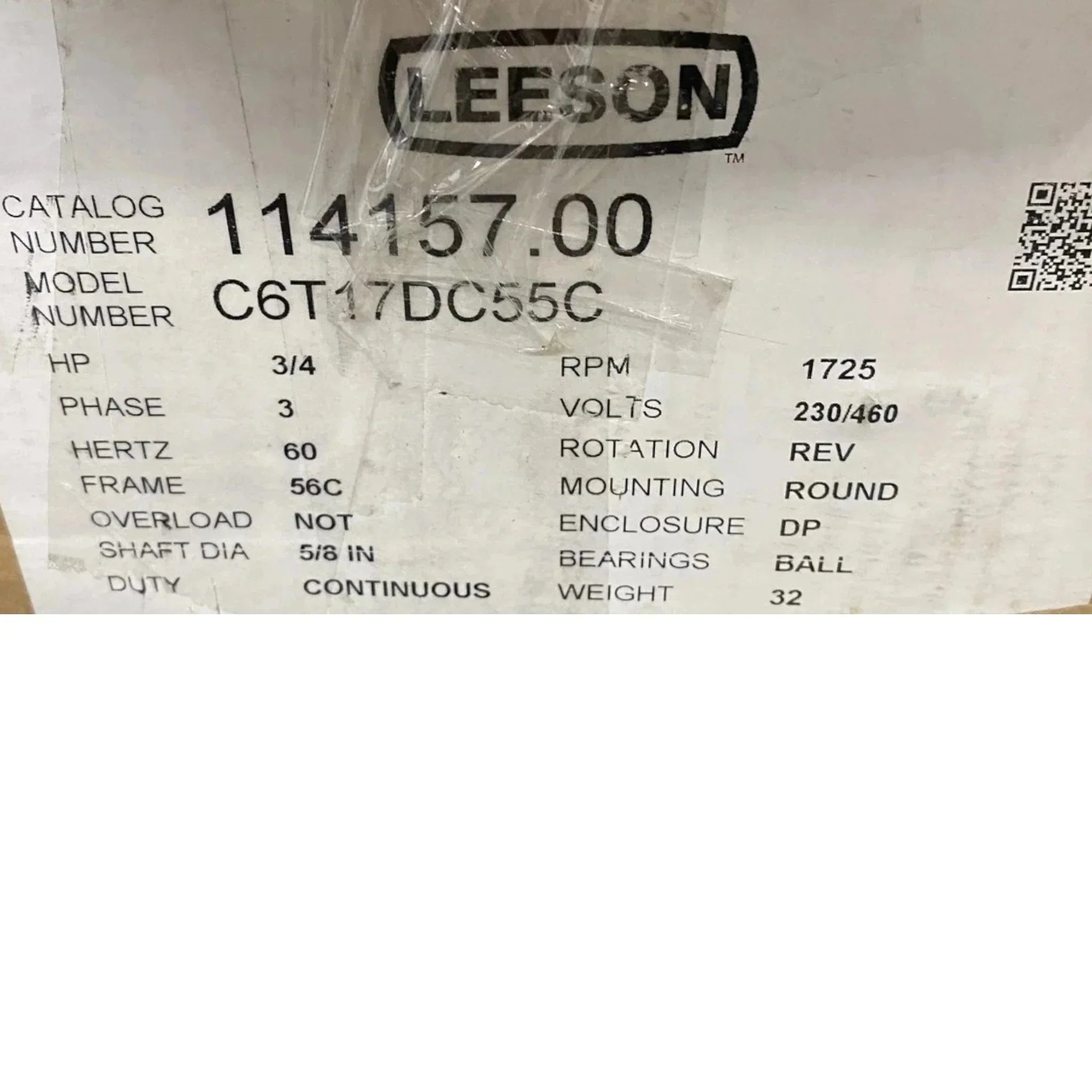 114157.00 Leeson Brake Motor 230/460V