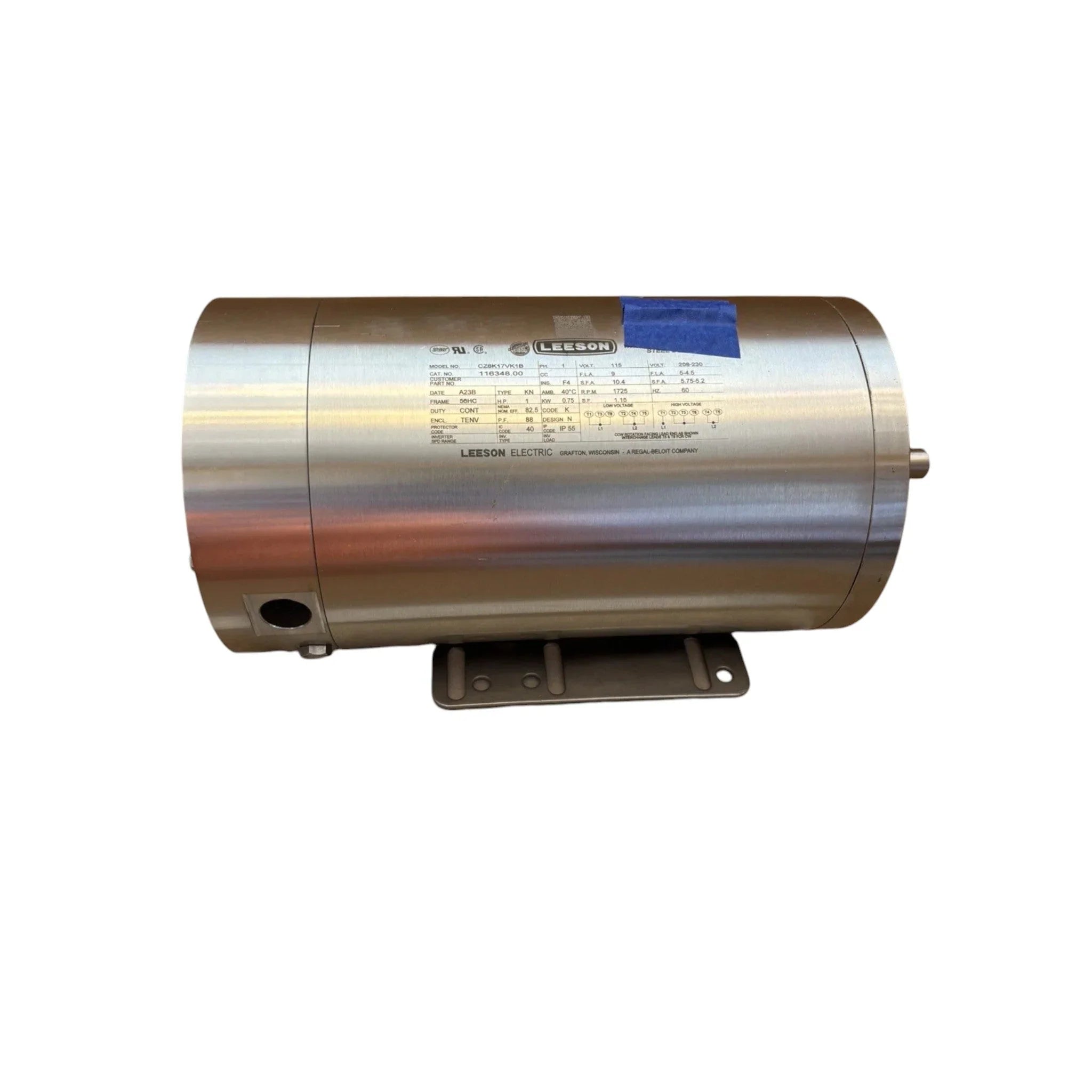 116348.00 Leeson Stainless Washdown Motor