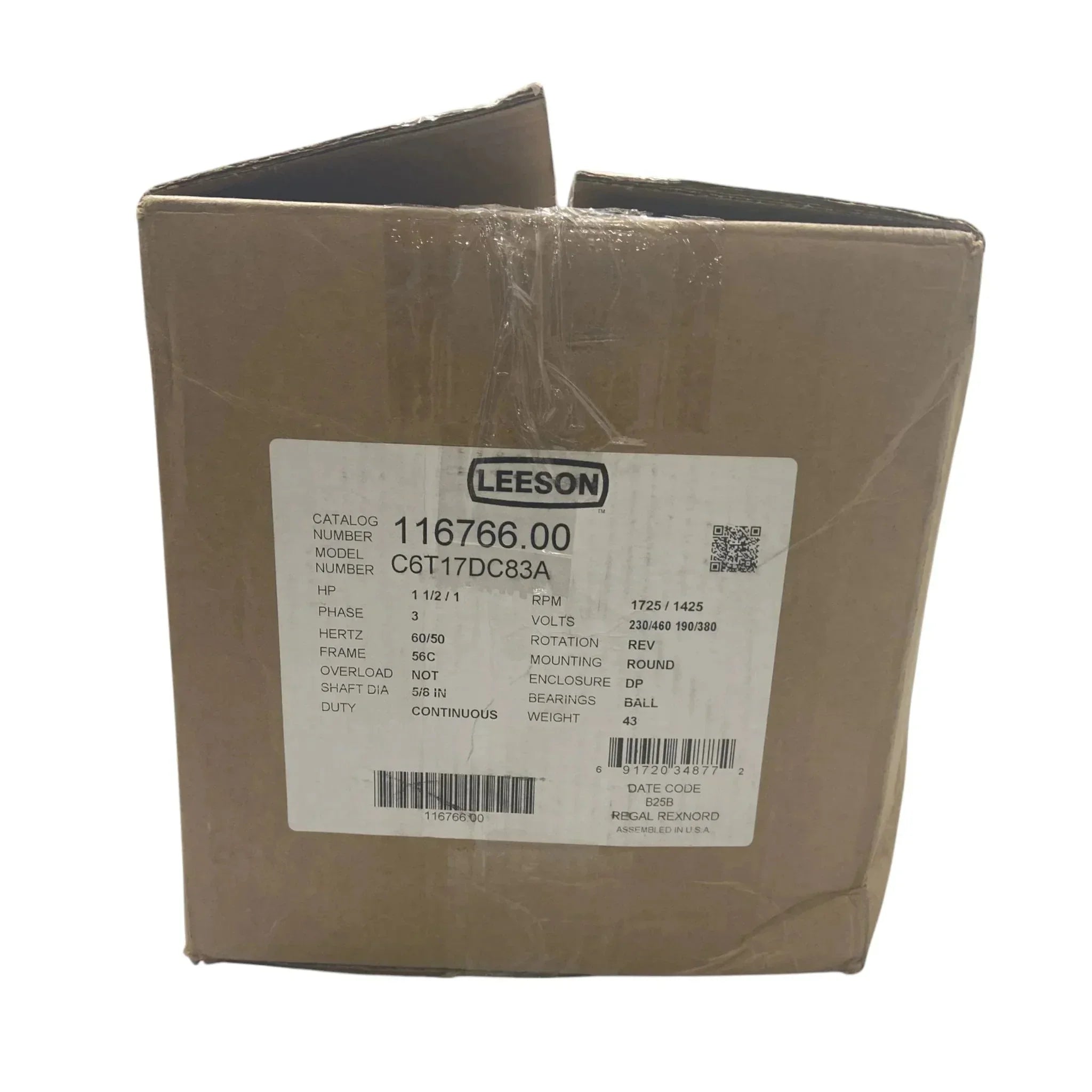 116766.00 Genuine Leeson Three Phase Brake Motor