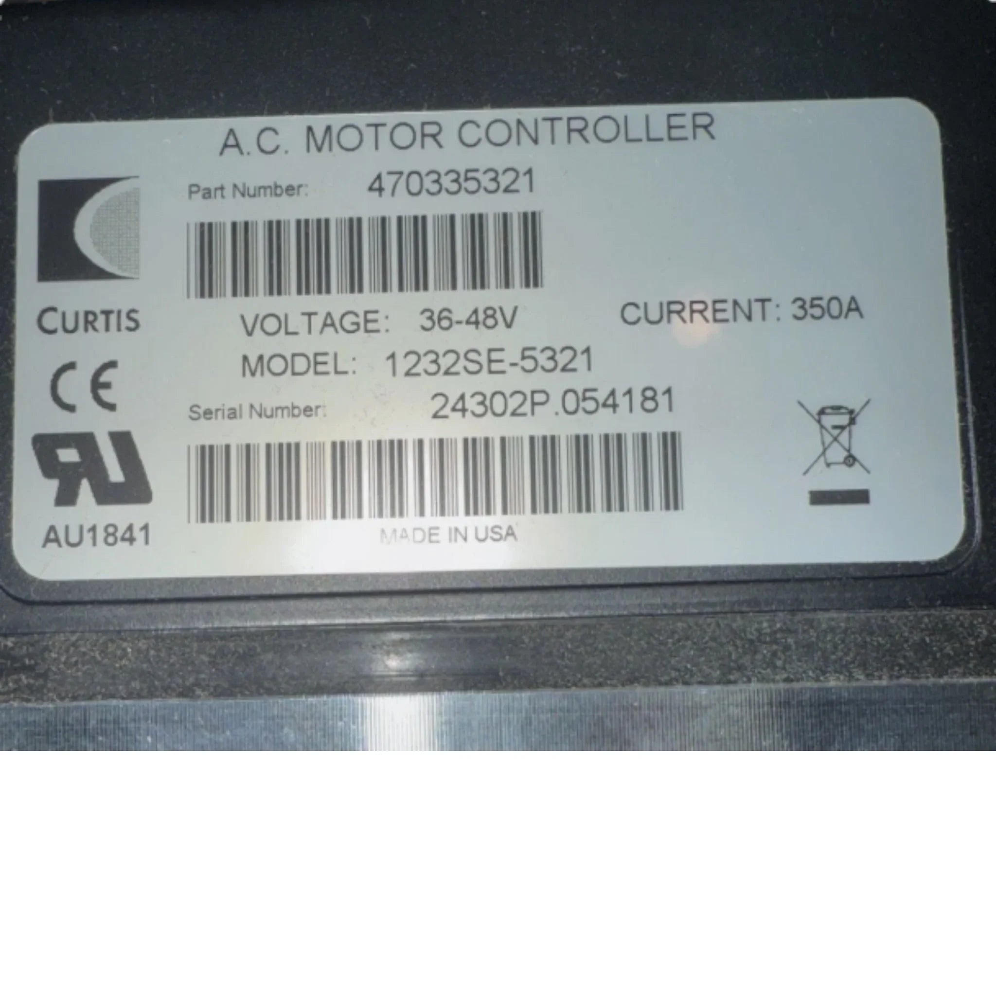 1232SE-5321 Curtis Motor Controller 48v 350a