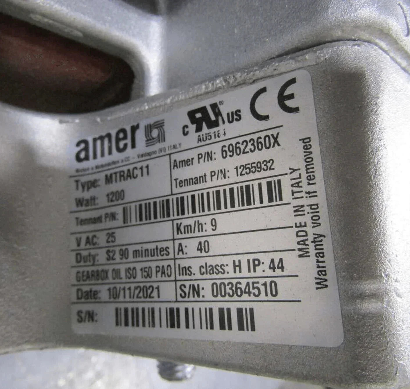 1255932 Genuine Tennant Motor Wheel Assy Drive Mtrac11