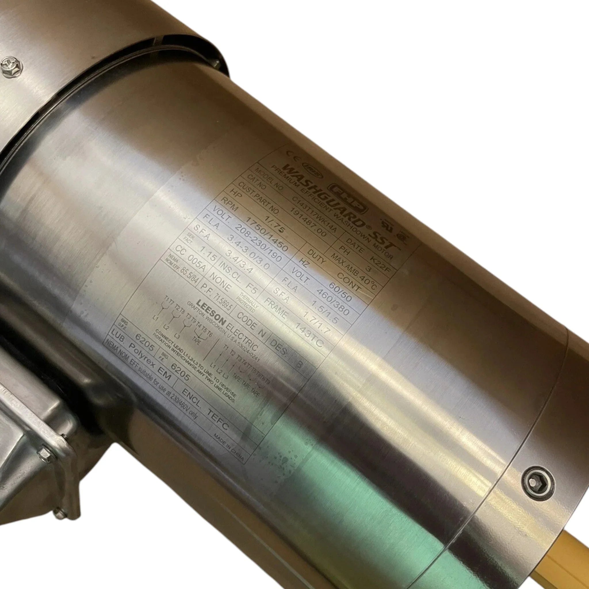 191487.00 Genuine Leeson Washdown 3 Phase Motor