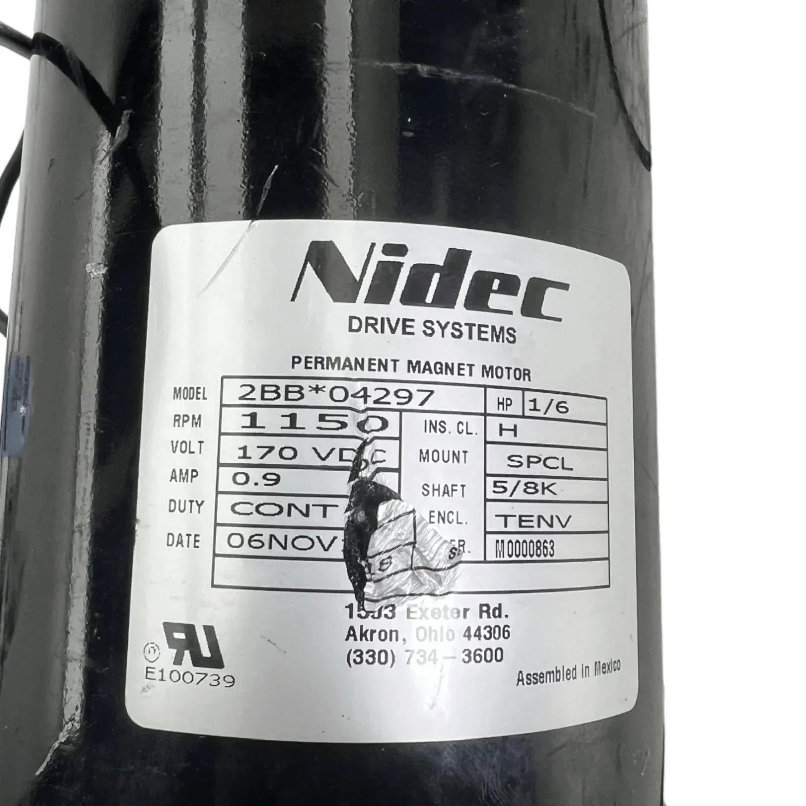 2BB*04297 Genuine Nidec Permanent Magnet Motor