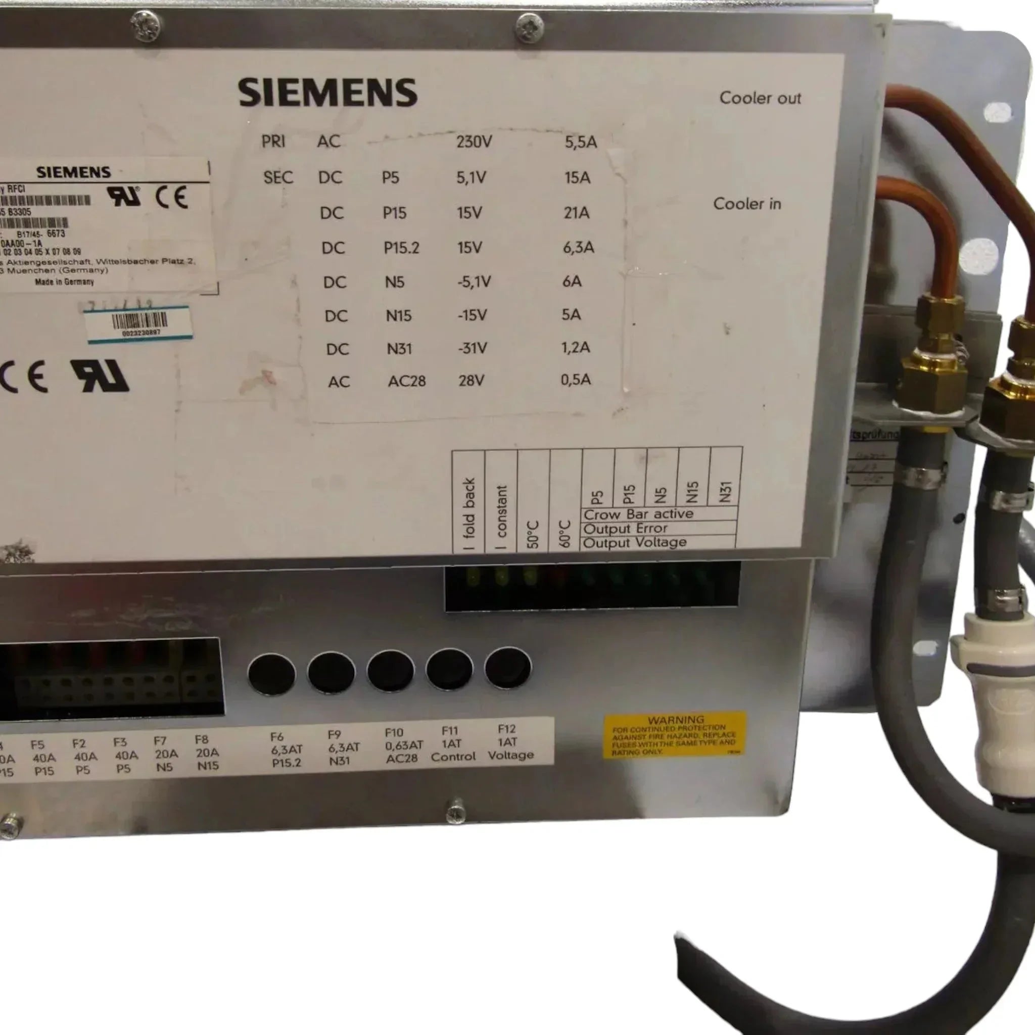 3058955 Genuine Siemens RFCI Power Supply 230V