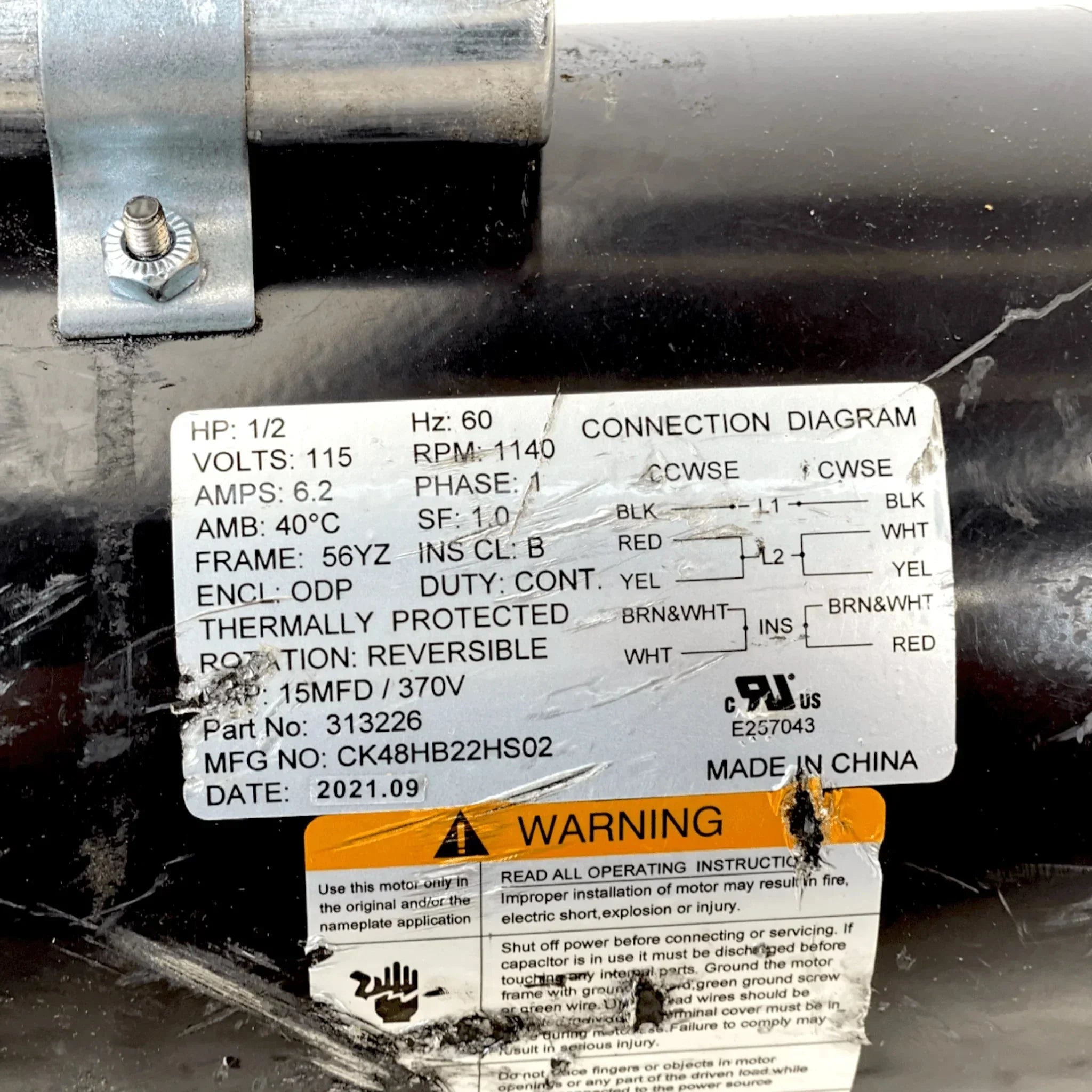 313226 Greenheck 1/2Hp115V Odp Motor