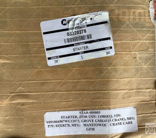 3328278 Genuine Manitowoc Starter Motor for Grove GMK 6300