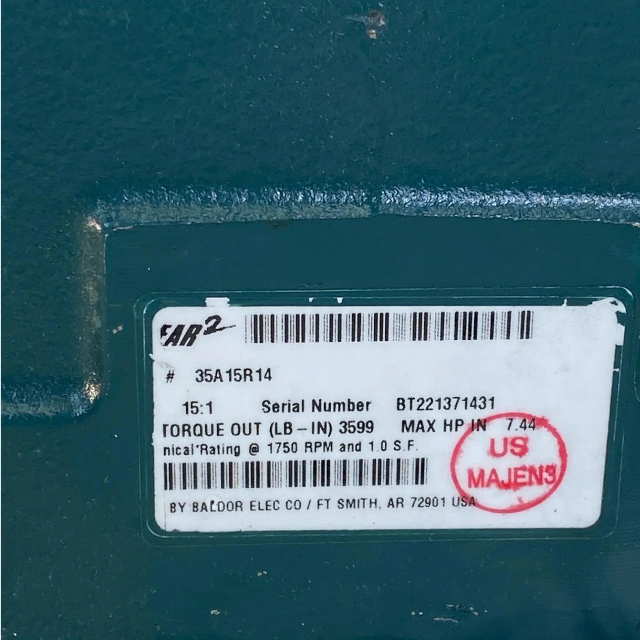 35A15R14 Genuine Dodge Tigear 2 C-Face Coupled Input Worm Gear Reducer