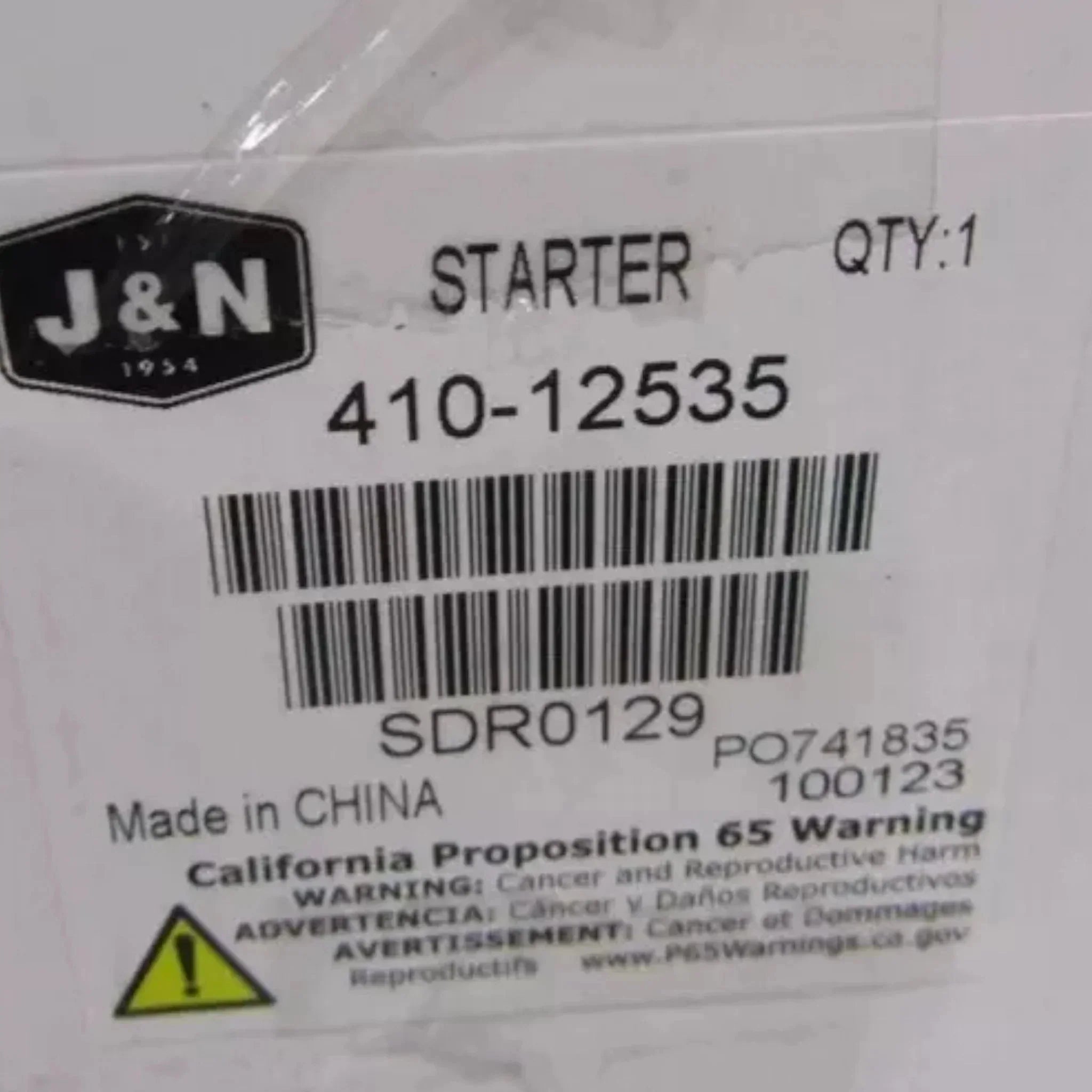 410-12535 J&N Starter Motor 12V 12 Teeth