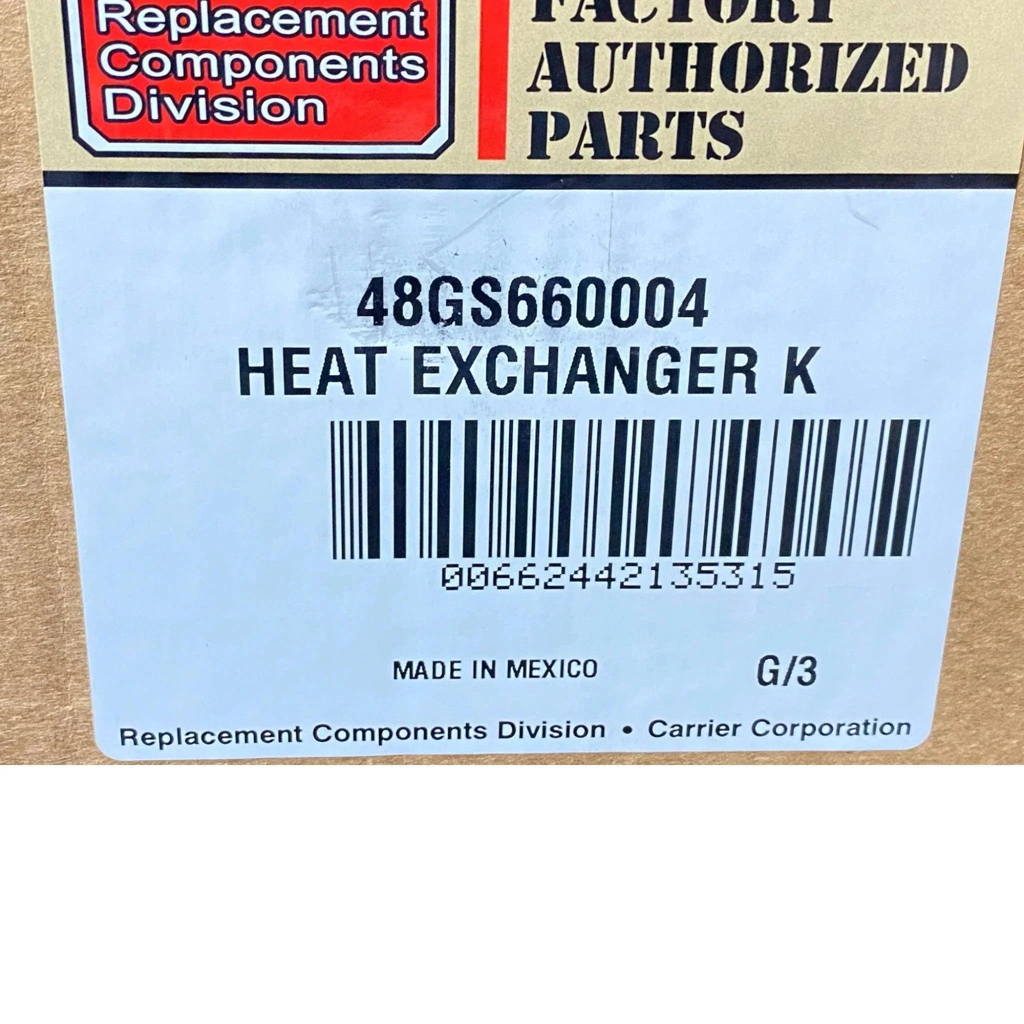 48GS660004 Factory Authorized Parts Head Exchanger Kit