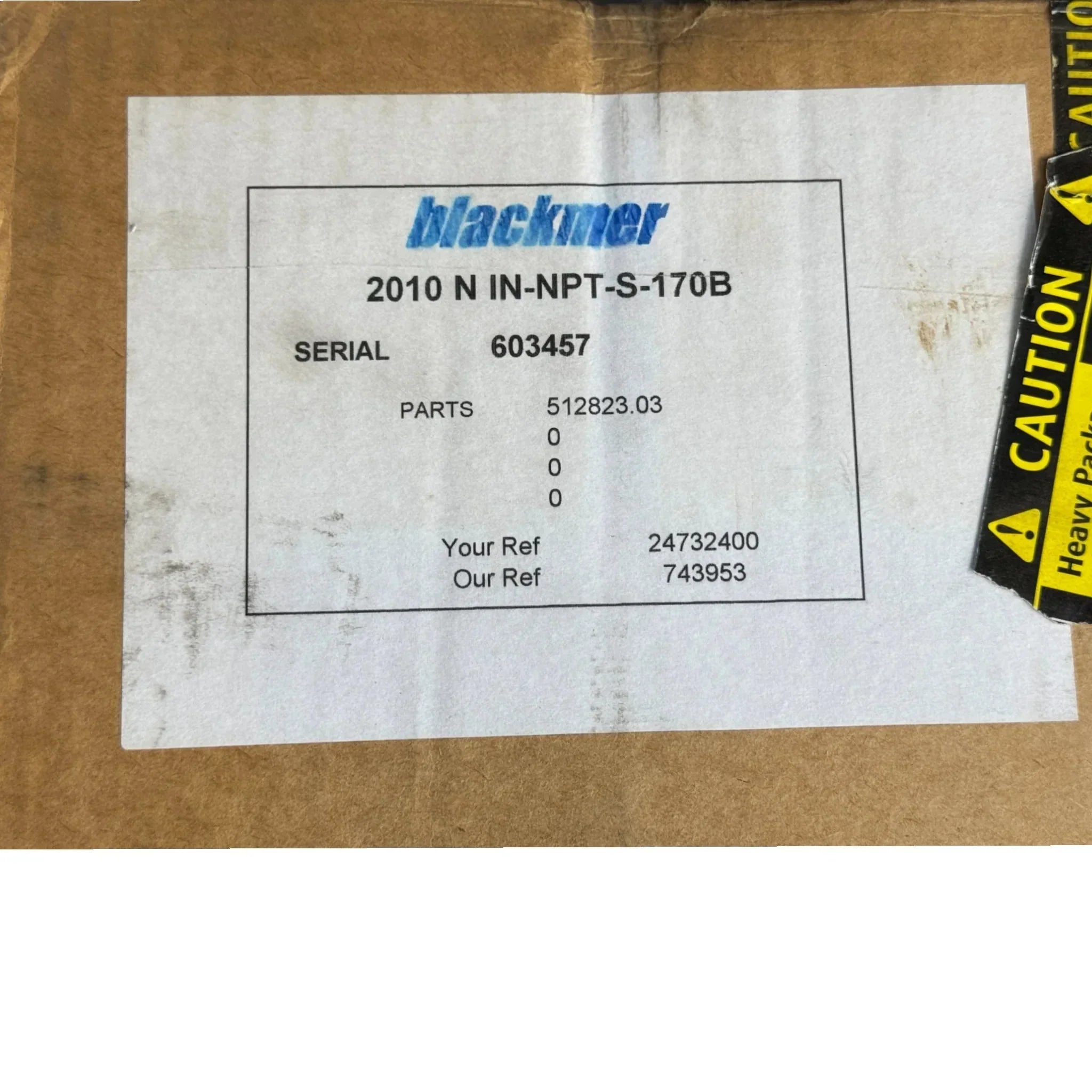 512823.03 Blackmer Hydrive Hydraulic Oil Cooler 2010