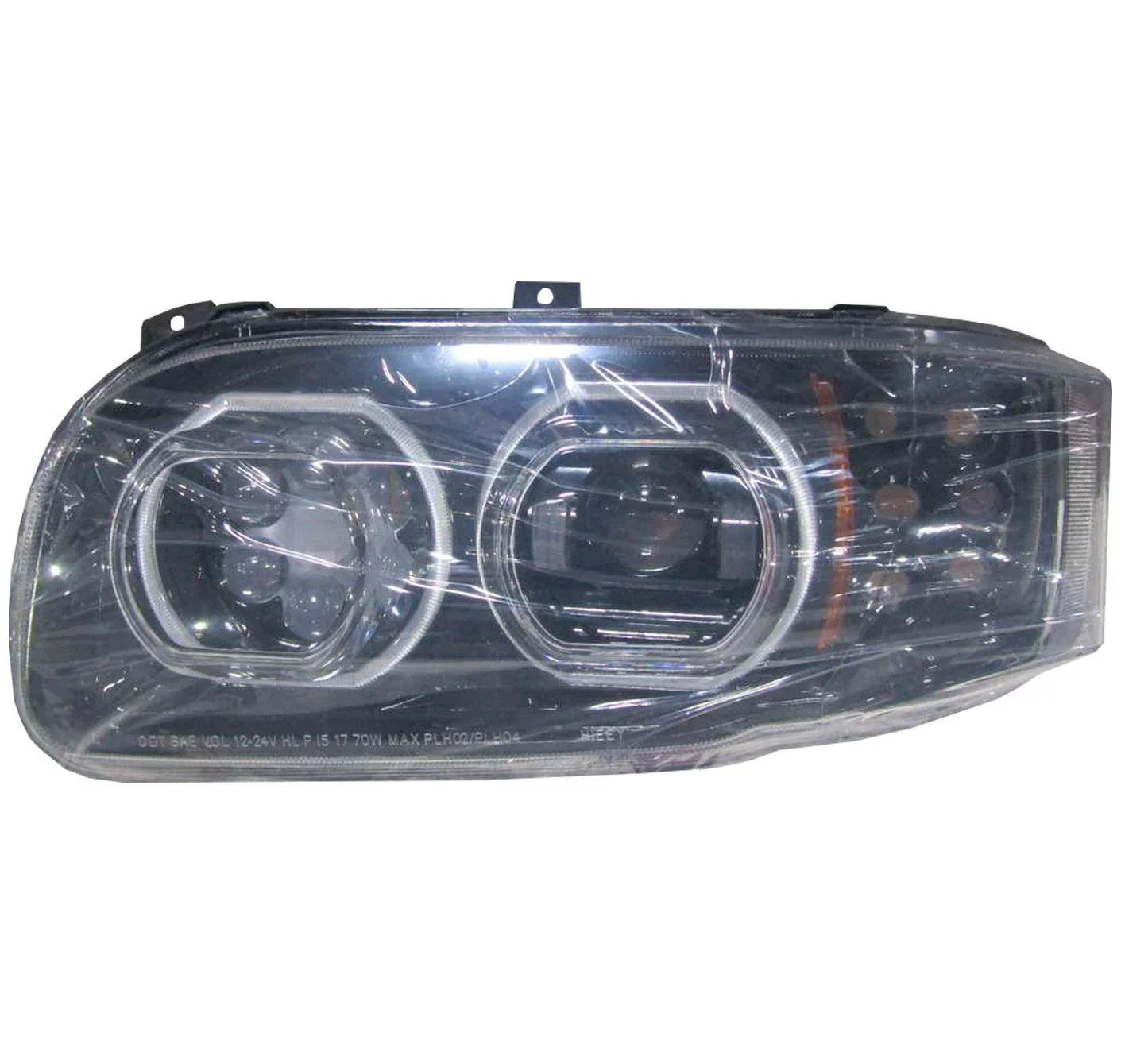 55660 Raney'S Left Blackout Projector Headlight With Halo Ring For Peterbilt