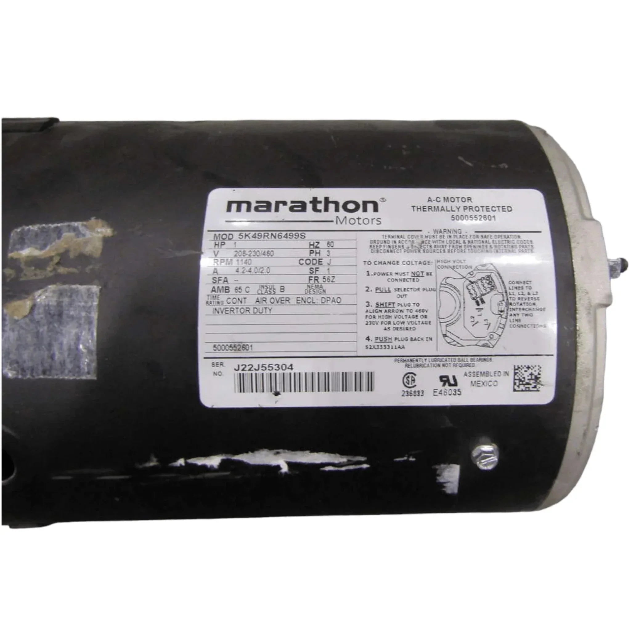5K49RN6499S Genuine Marathon Electric Motor