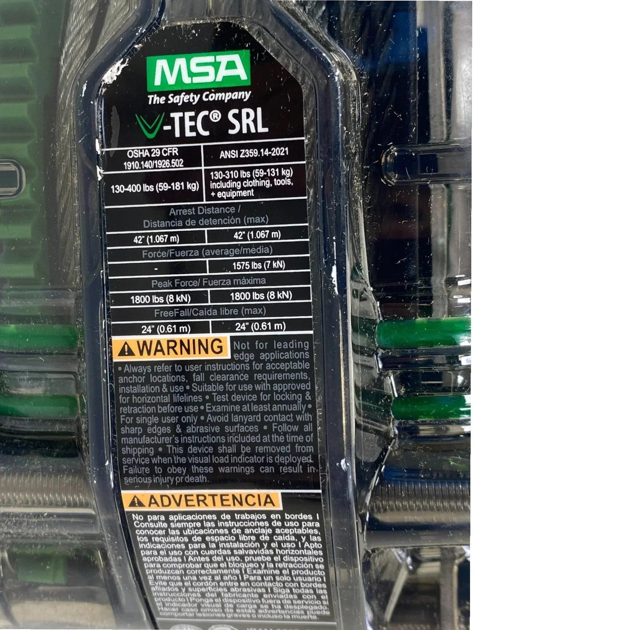 63210-00A MSA V-Tec Self Retracting Lifeline 10m