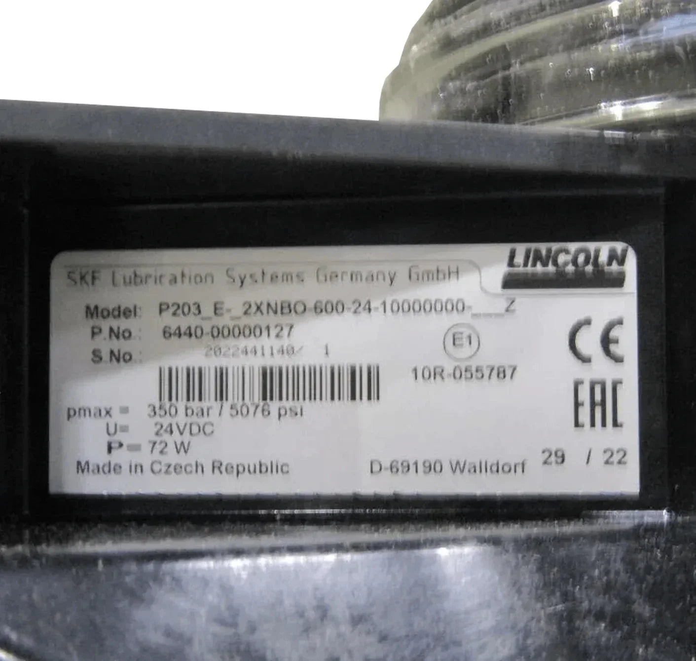 6440-00000127 Genuine Lincoln Skf Lubrication Progressive Pump P203E