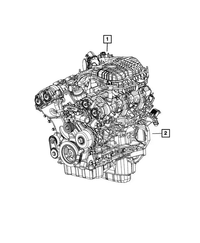 68233205Ag Genuine Mopar 3.6L V6 Long Block Engine