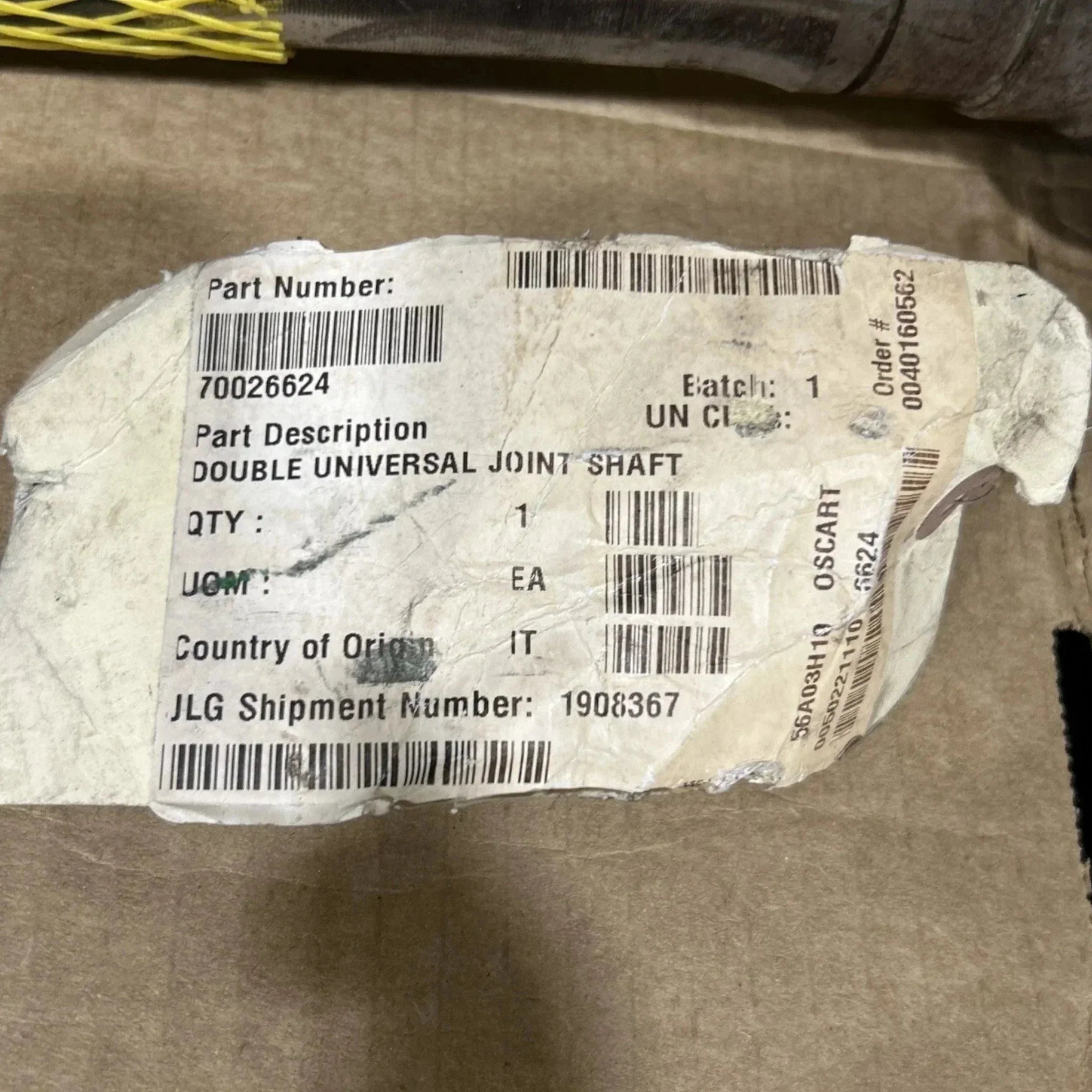 70026624 Genuine JLG Double Universal Joint Shaft