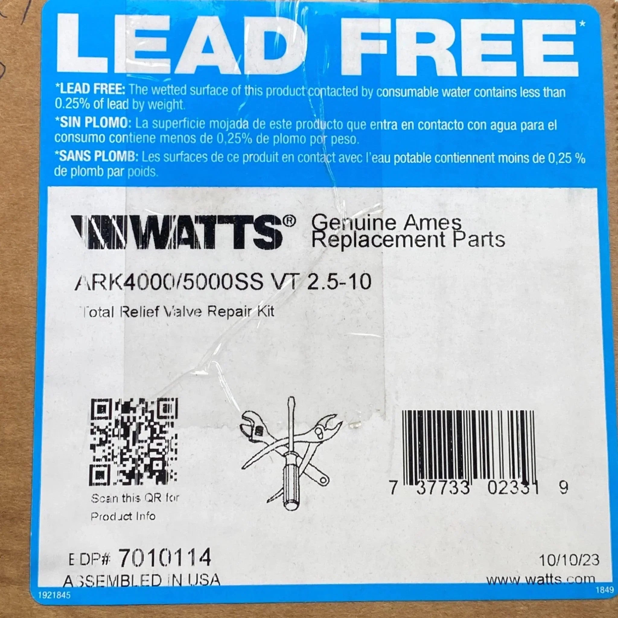 7010114 Watts Total Relief Valve Kit