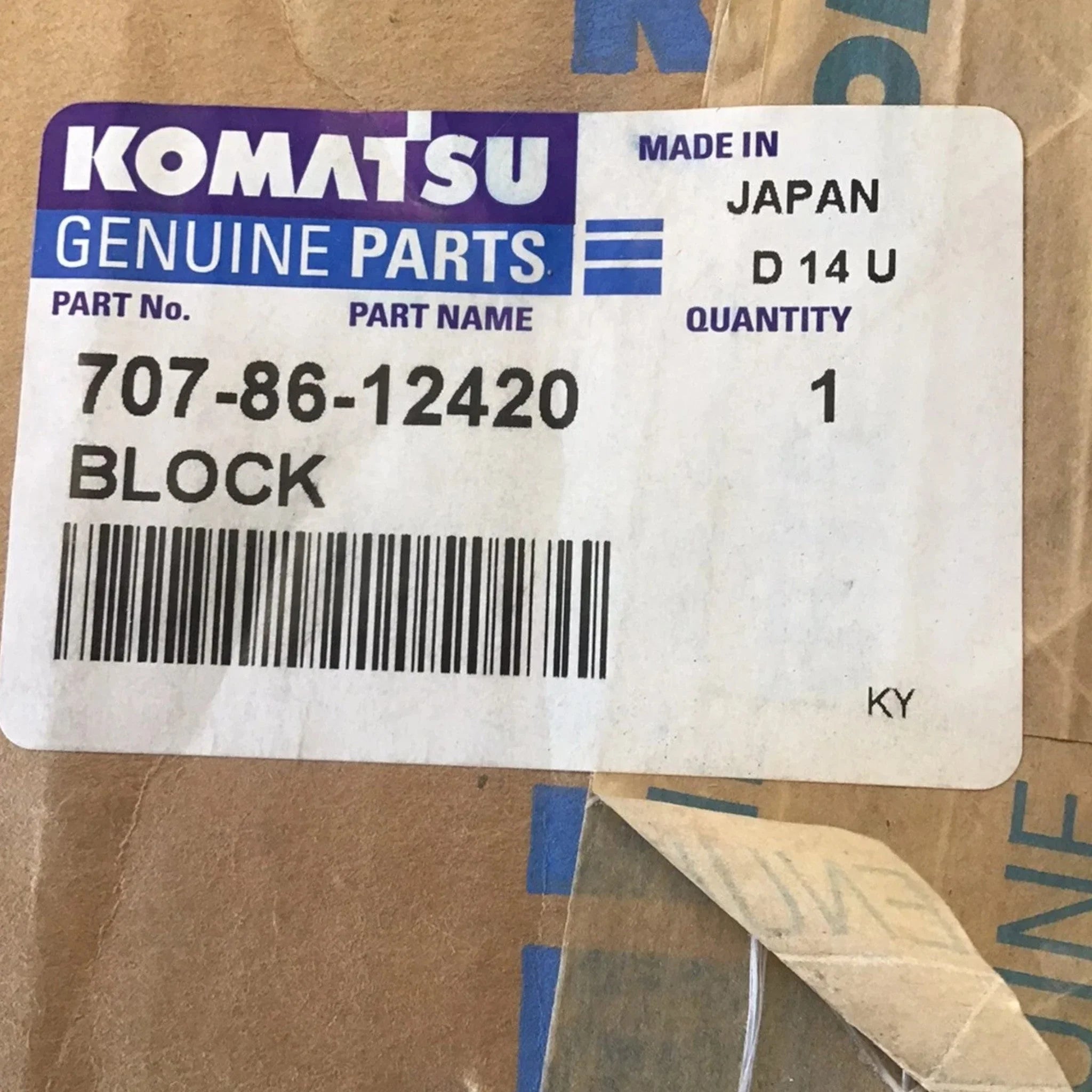 707-86-12420 Genuine Komatsu Block Assembly