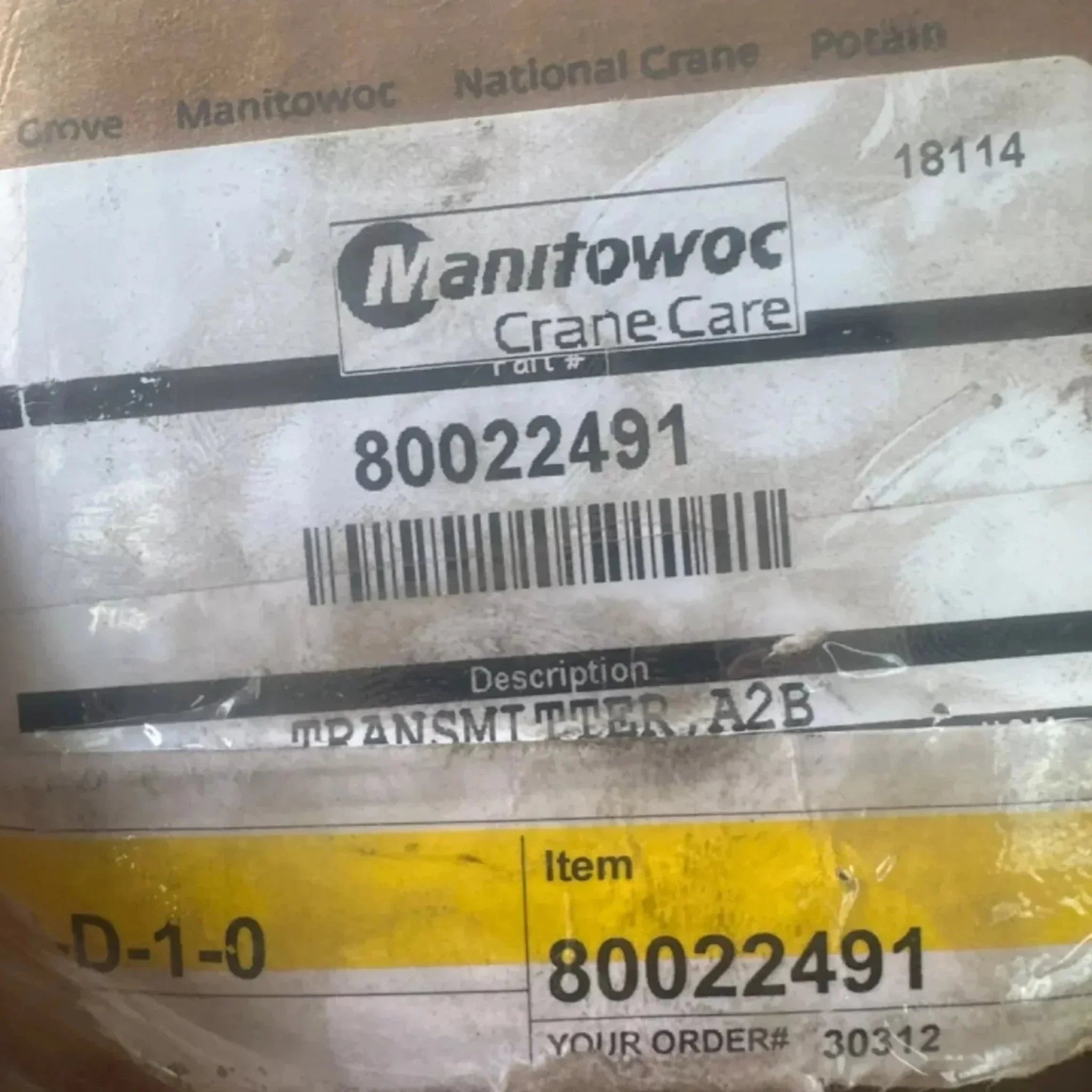 80022491 Manitowoc Wired Transmitter A2B