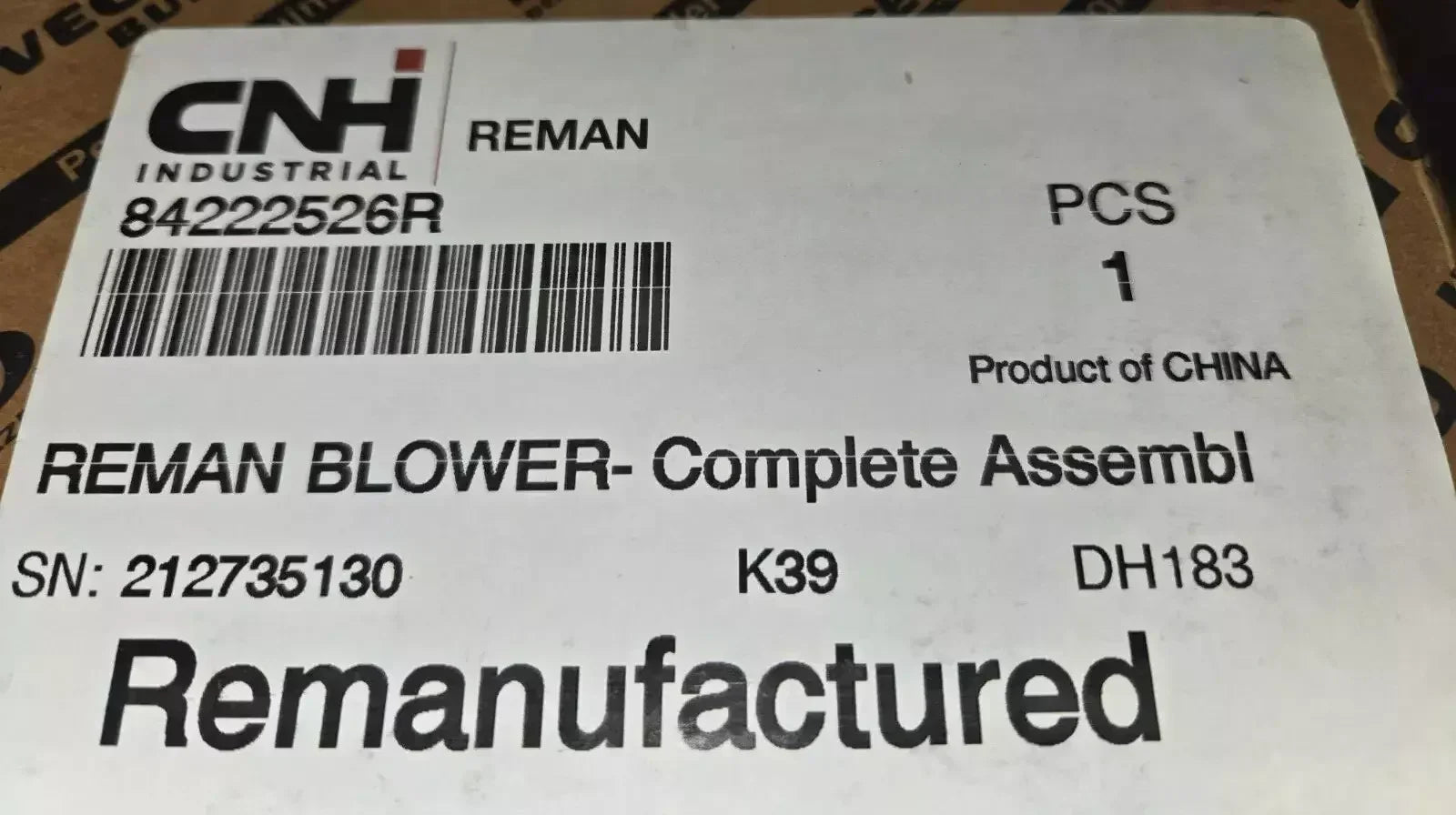 84222526 Genuine CNH Reman Blower Complete Assembly