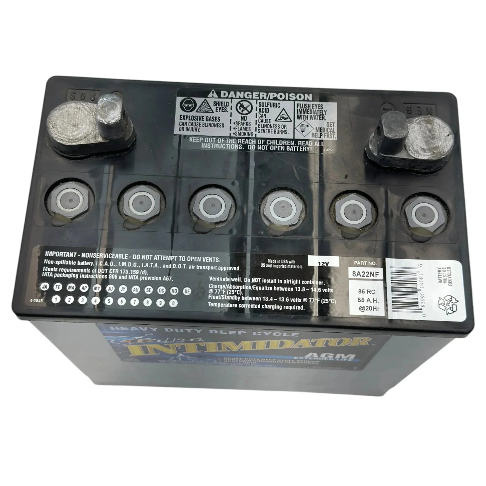 8A22NF Deka AGM Battery 12V 55Ah