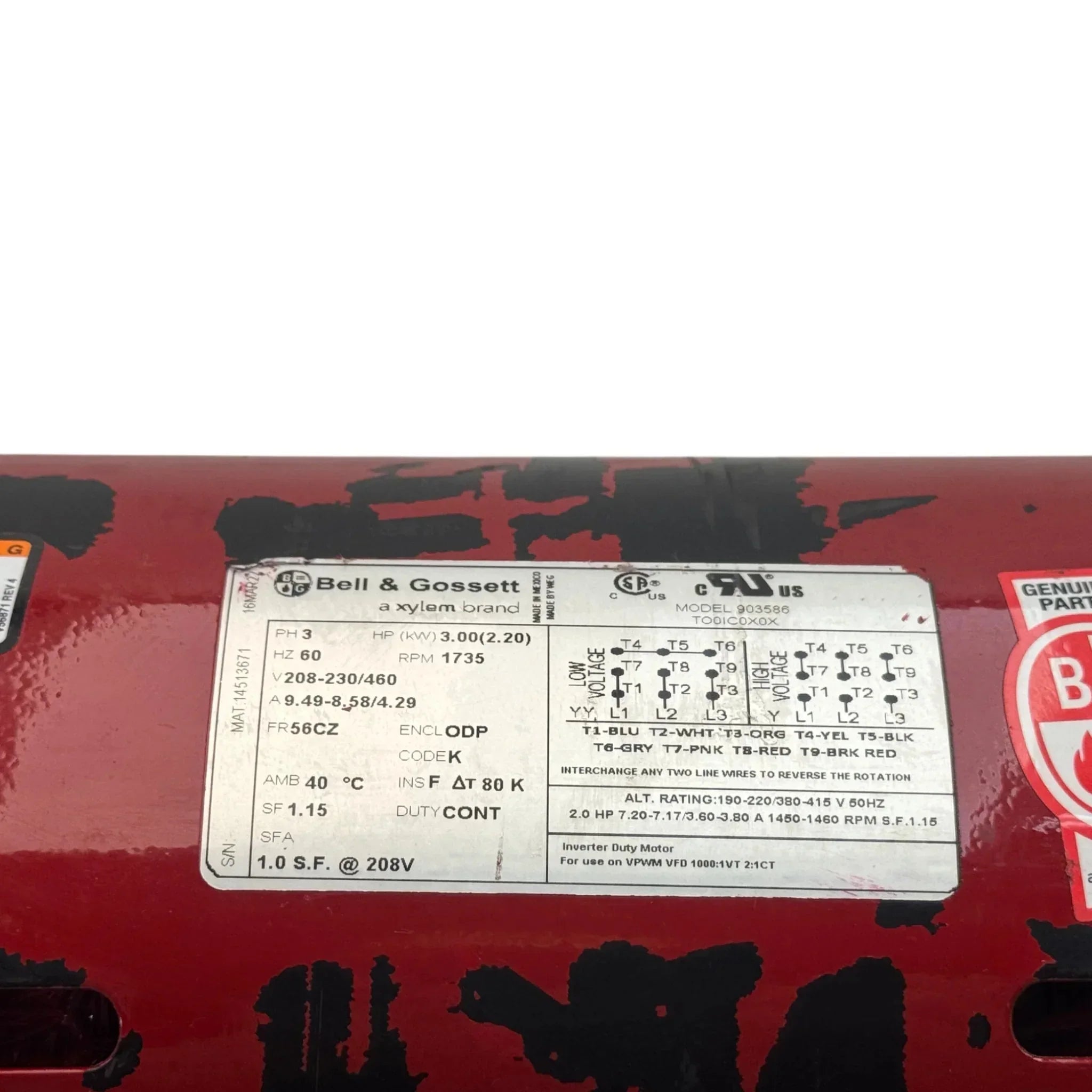 903586 Genuine Bell & Gossett Motor