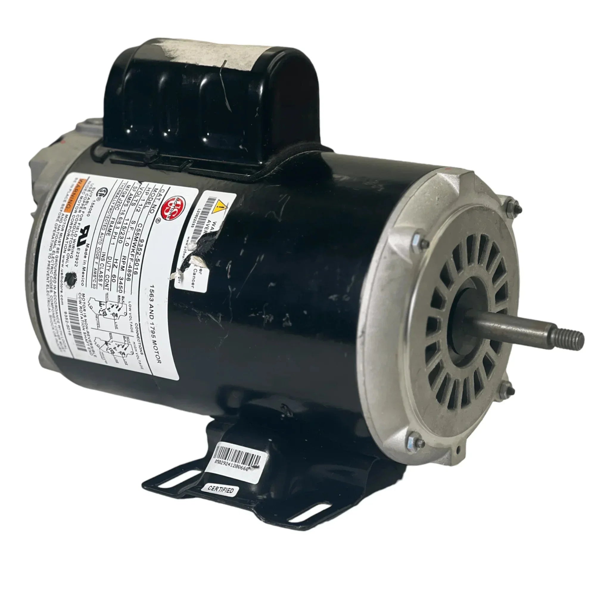 9352-5016 Us Motors Spa Motor C55Mwkff-4896 Model