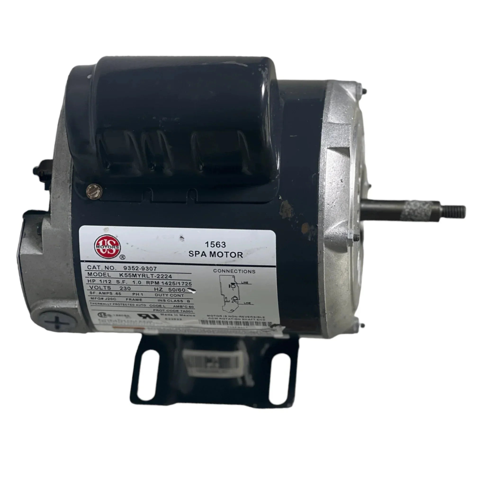 9352-9307 Us Motors Spa Motor K55Myrlt-2224 Model