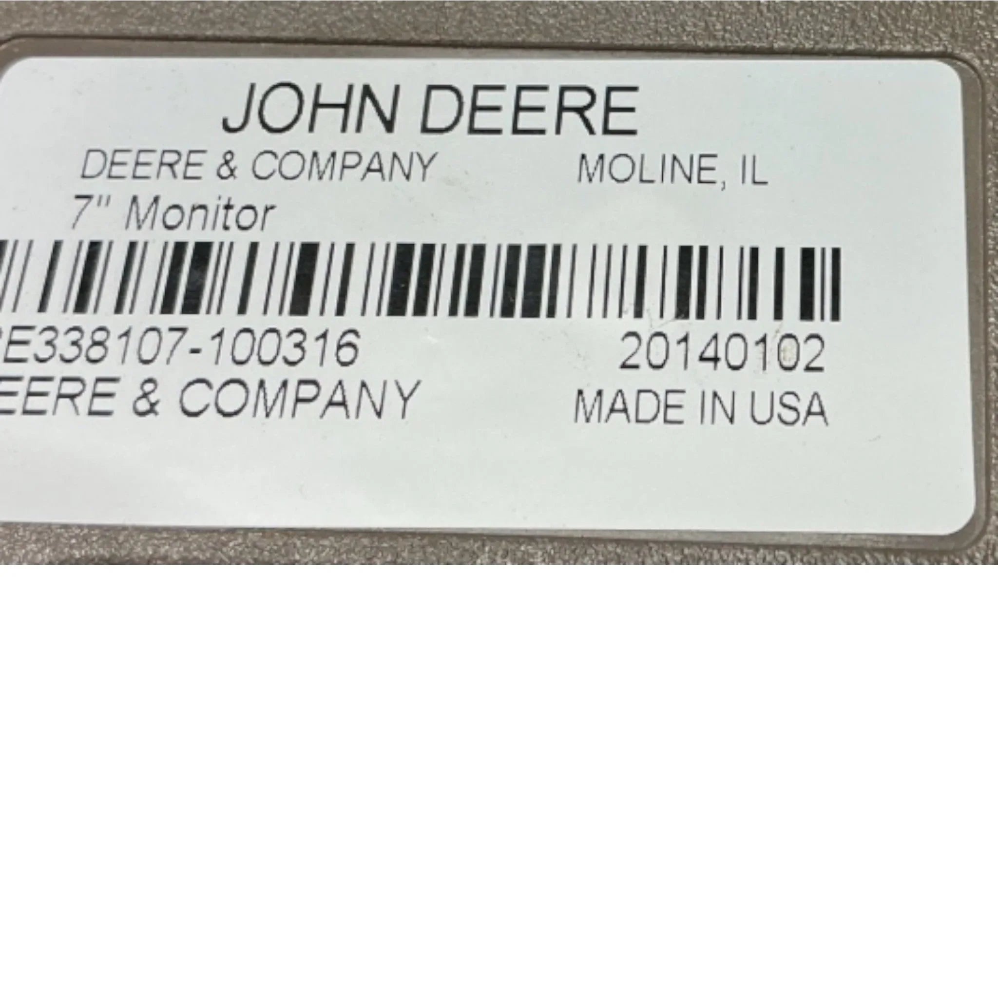 PFA12855 John Deere 7 inch Monitor Display