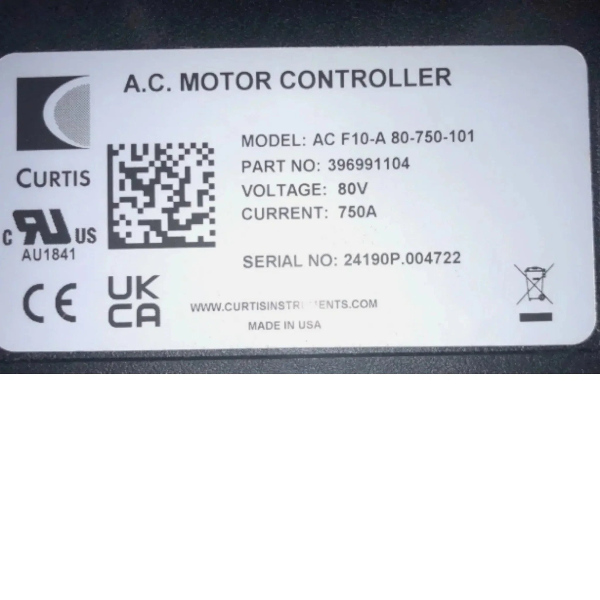 AC F10-A 80-750-101 Curtis AC Motor Controller