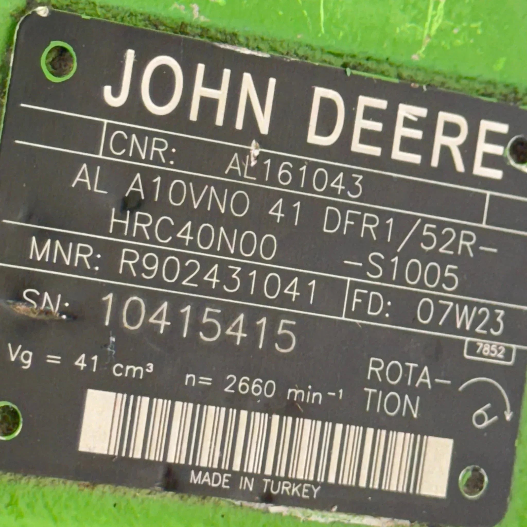 AL82778 Genuine John Deere Hydraulic Pump