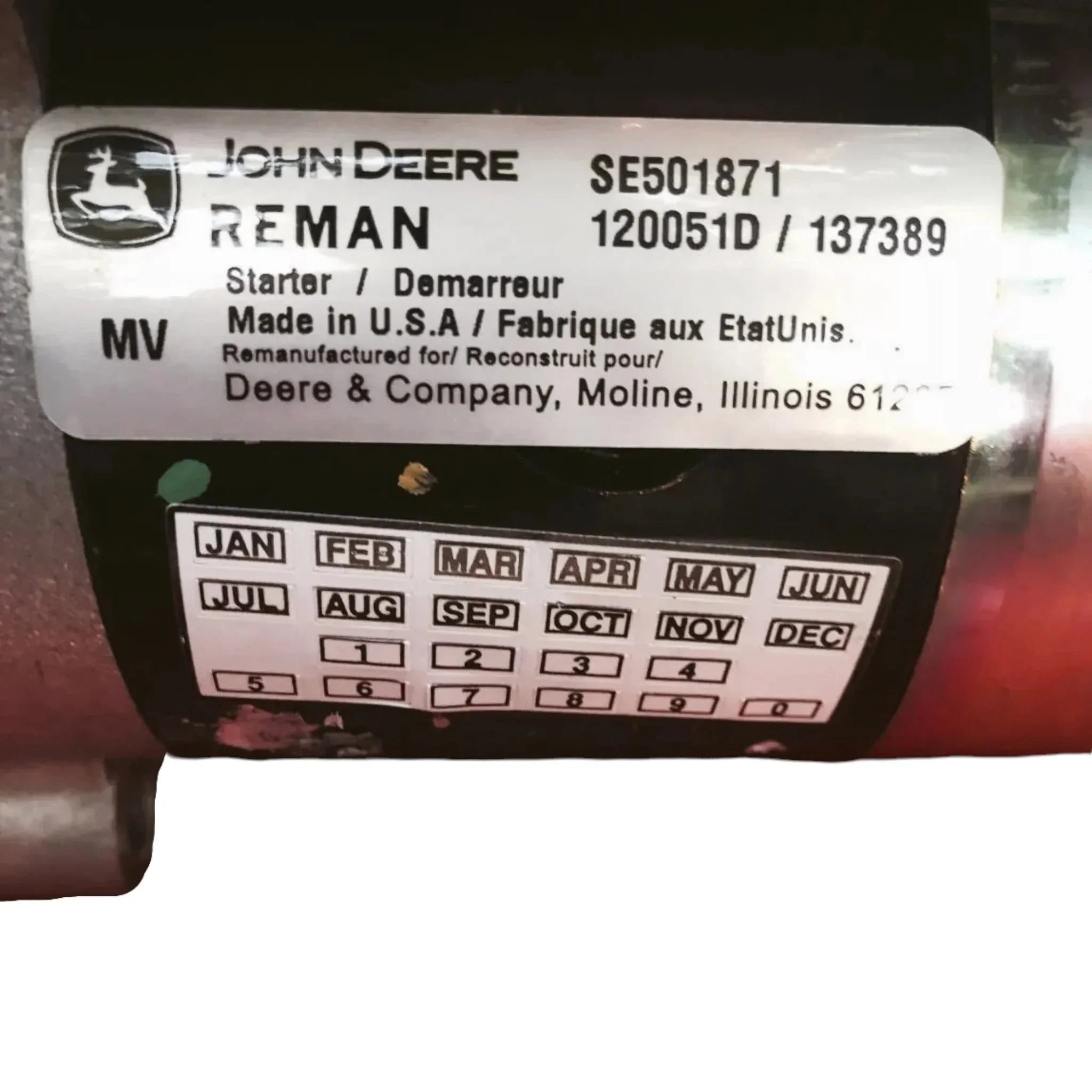 AM109263 Genuine John Deere Starter Motor