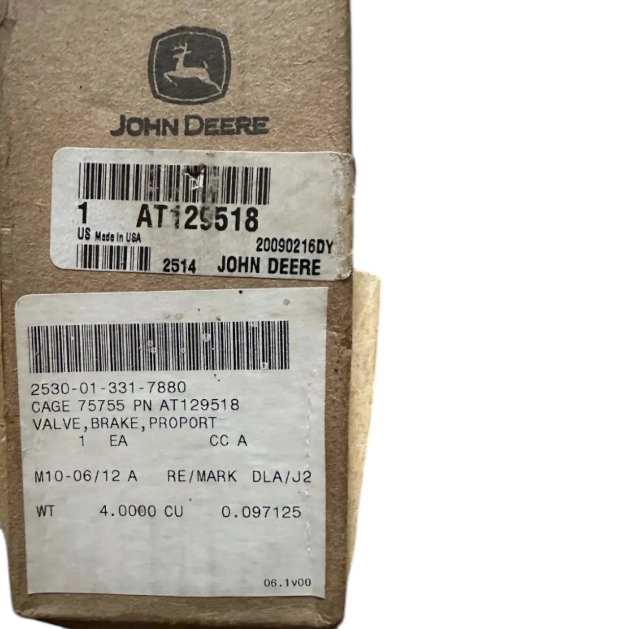 AT129518 John Deere Manual Hydraulic Valve