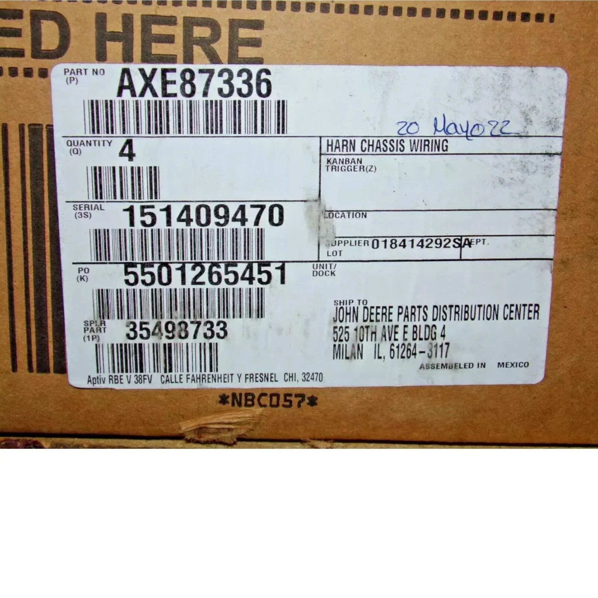 AXE79573 John Deere Wiring Harness