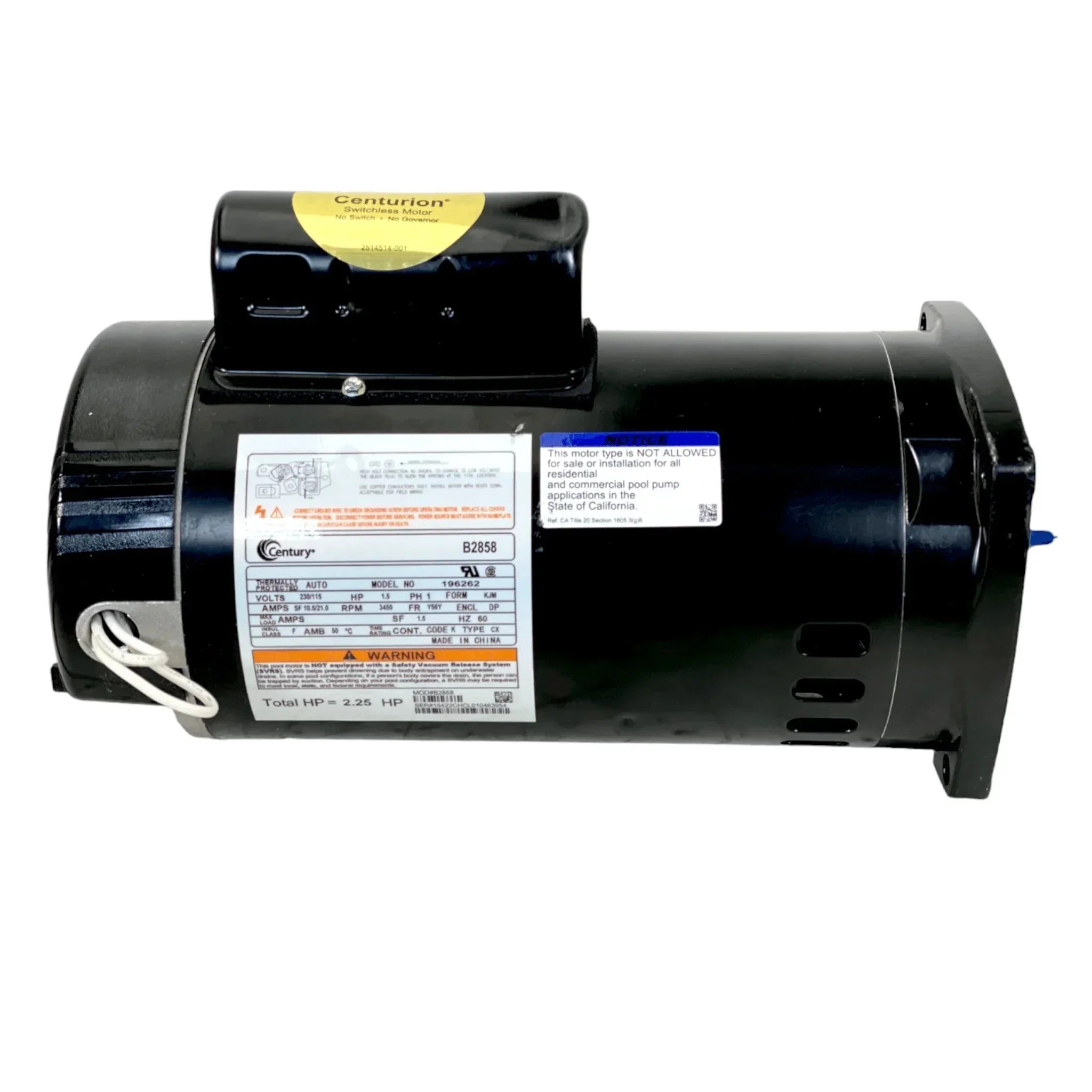 B2858 Century Pool Pump Motor