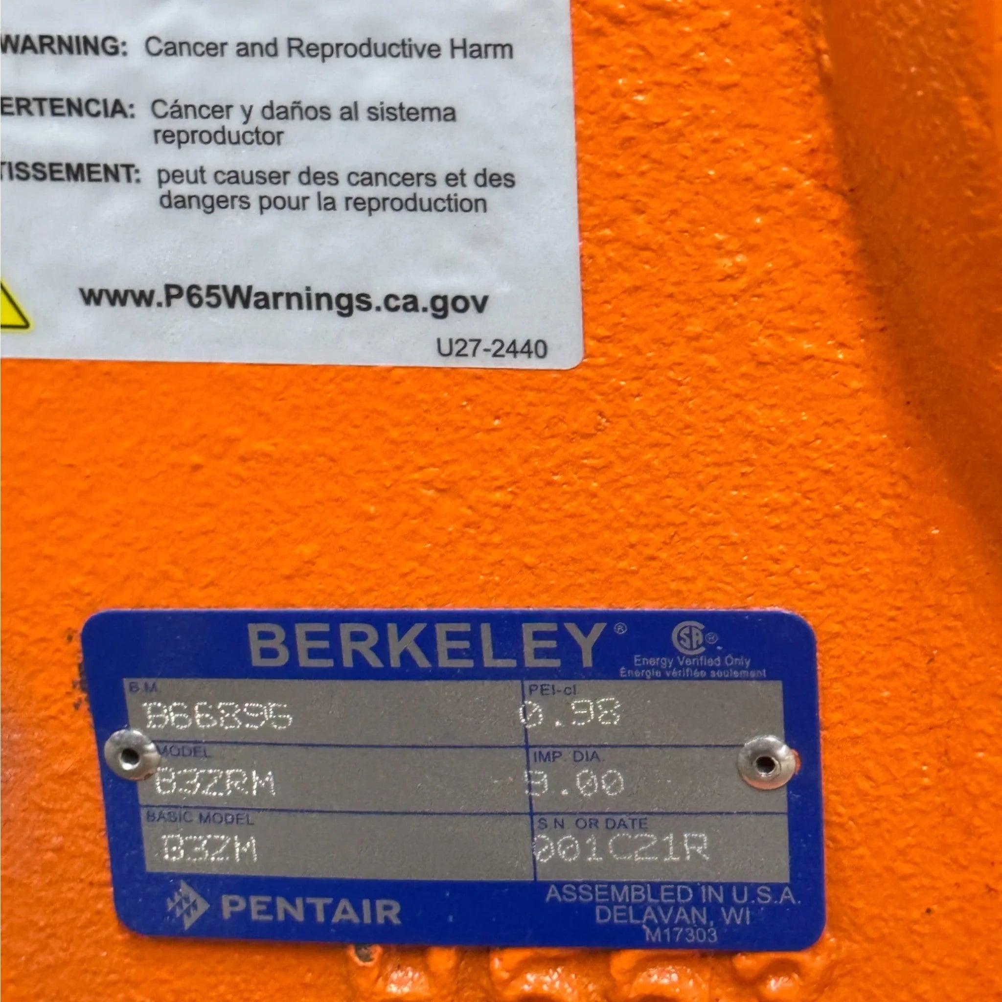B66895 Berkeley Truck Water Pump