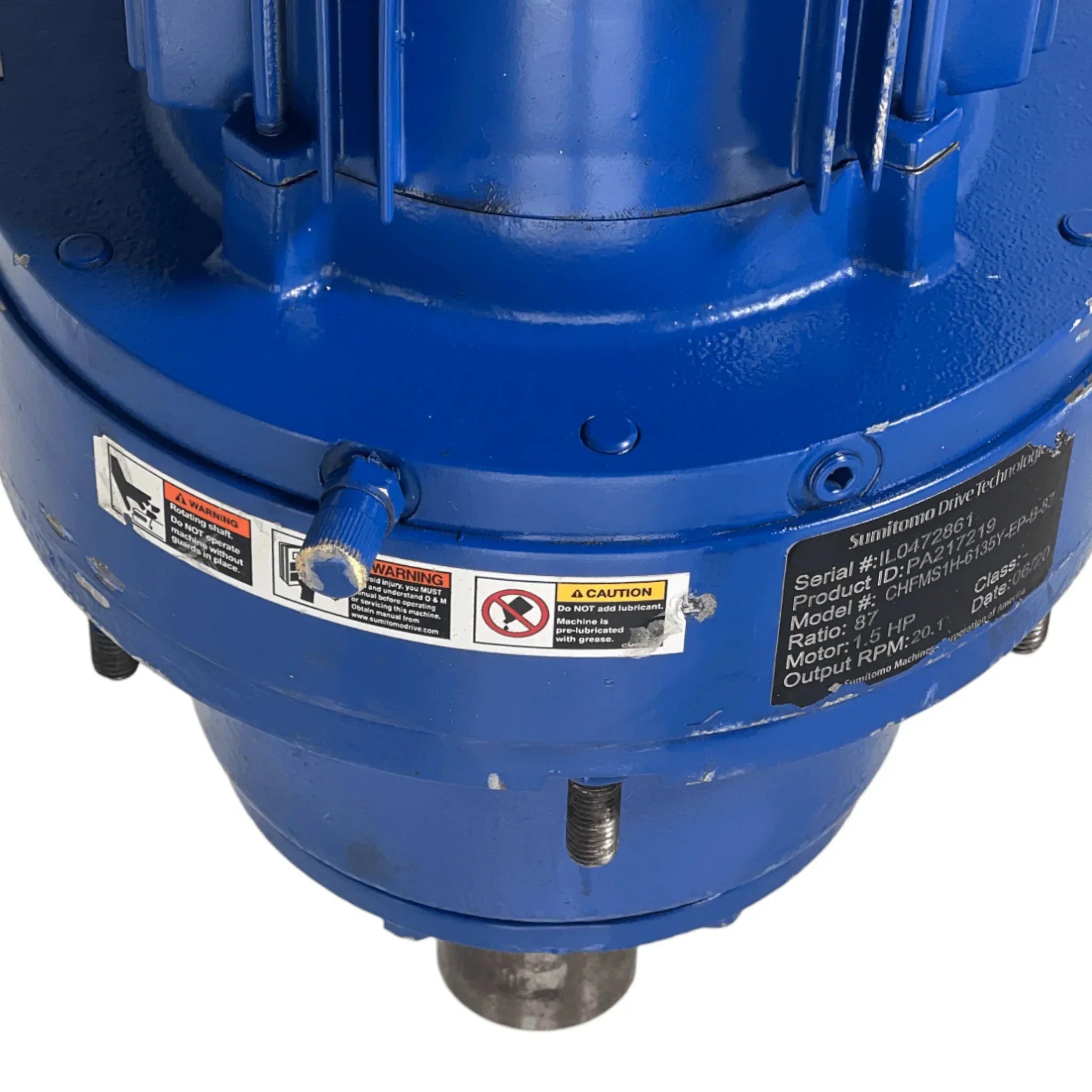 CHFMS1H-6135Y-EP-B-87 Sumitomo Induction Gearmotor 1.5HP 20.1 RPM Ratio 87