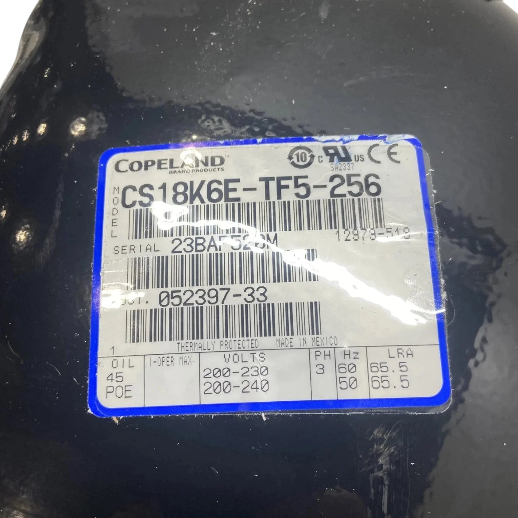 CS18K6ETF5256 Copeland Scroll Compressor