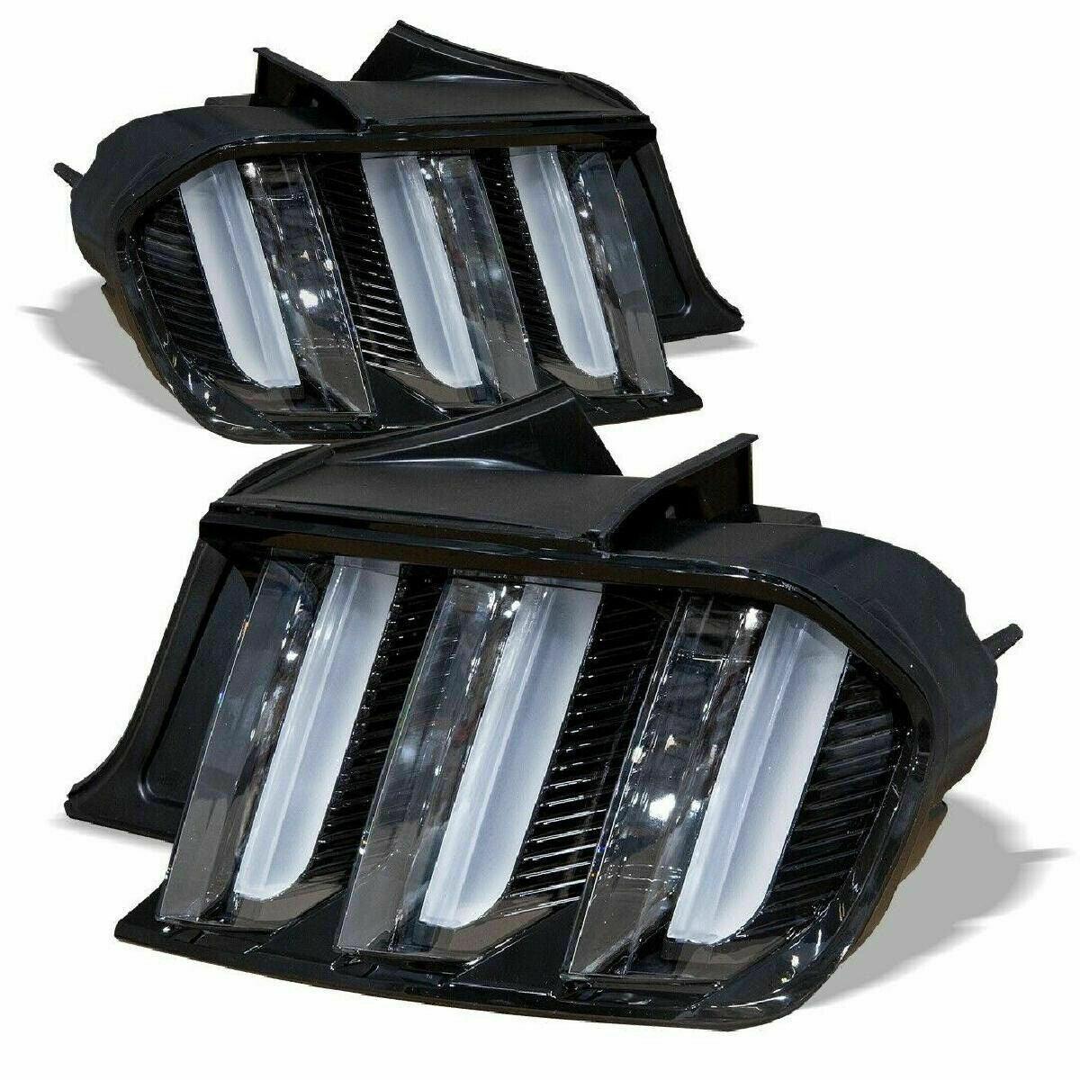 Ctrng-0636-Gbc Euro Style Left & Right Black Clear Full Led Sequential Signal Tail Lights