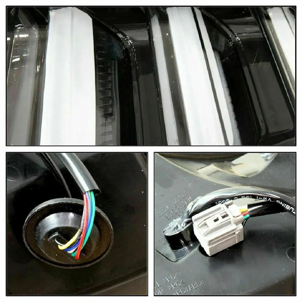 Ctrng-0636-Gbc Euro Style Left & Right Black Clear Full Led Sequential Signal Tail Lights