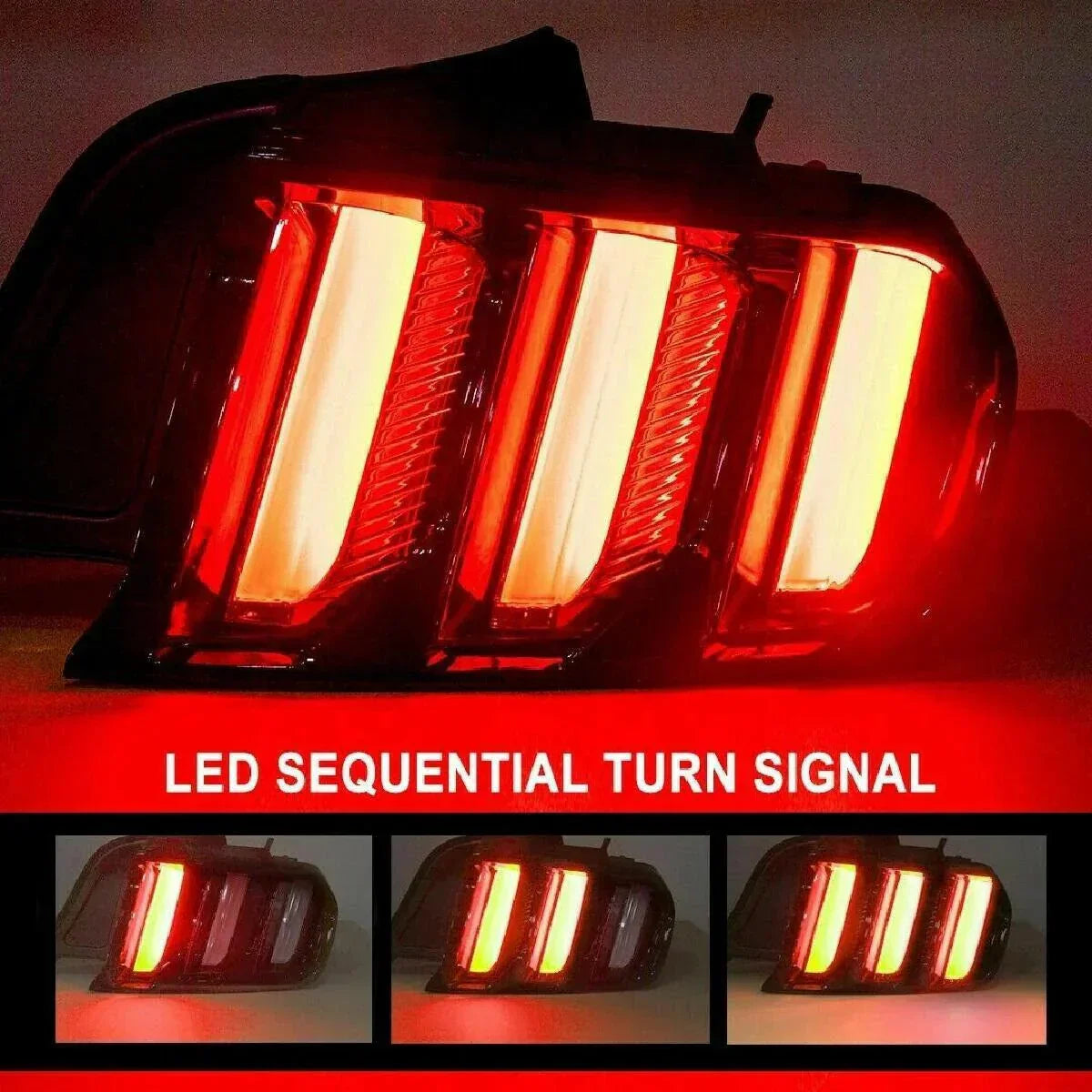 Ctrng-0636-Gbc Euro Style Left & Right Black Clear Full Led Sequential Signal Tail Lights