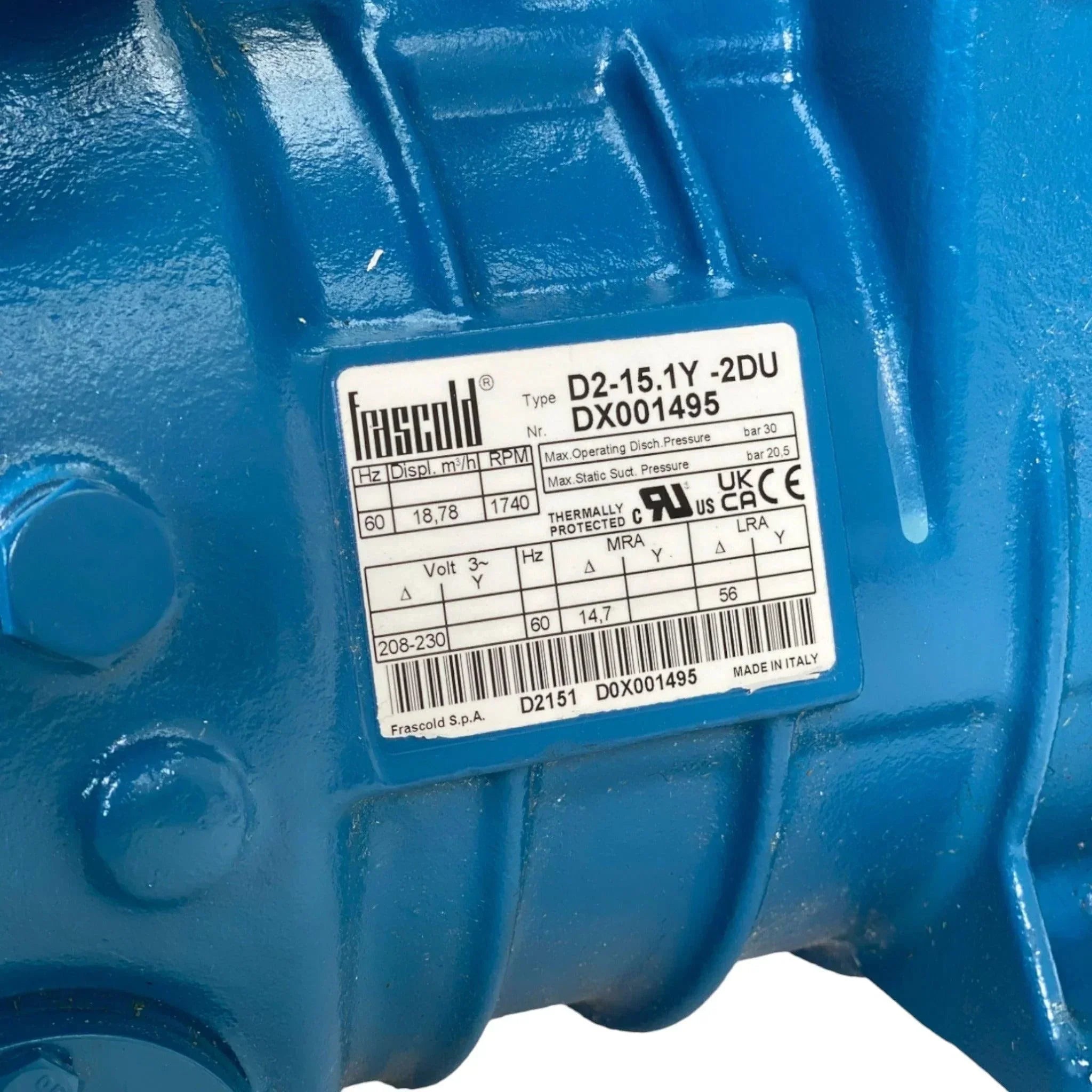 D2-15-1Y Frascold Compressor Semi-Hermetic Piston