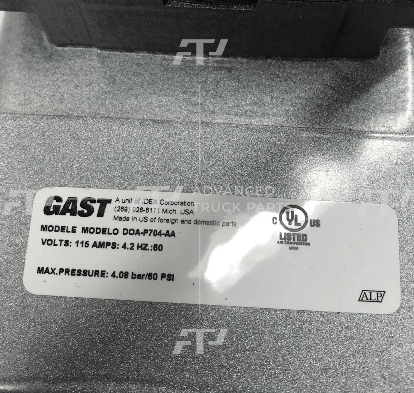 Doa-P704-Aa Gast Compressor / Vaccum Pump 1/8 Hp 60Hz 115V