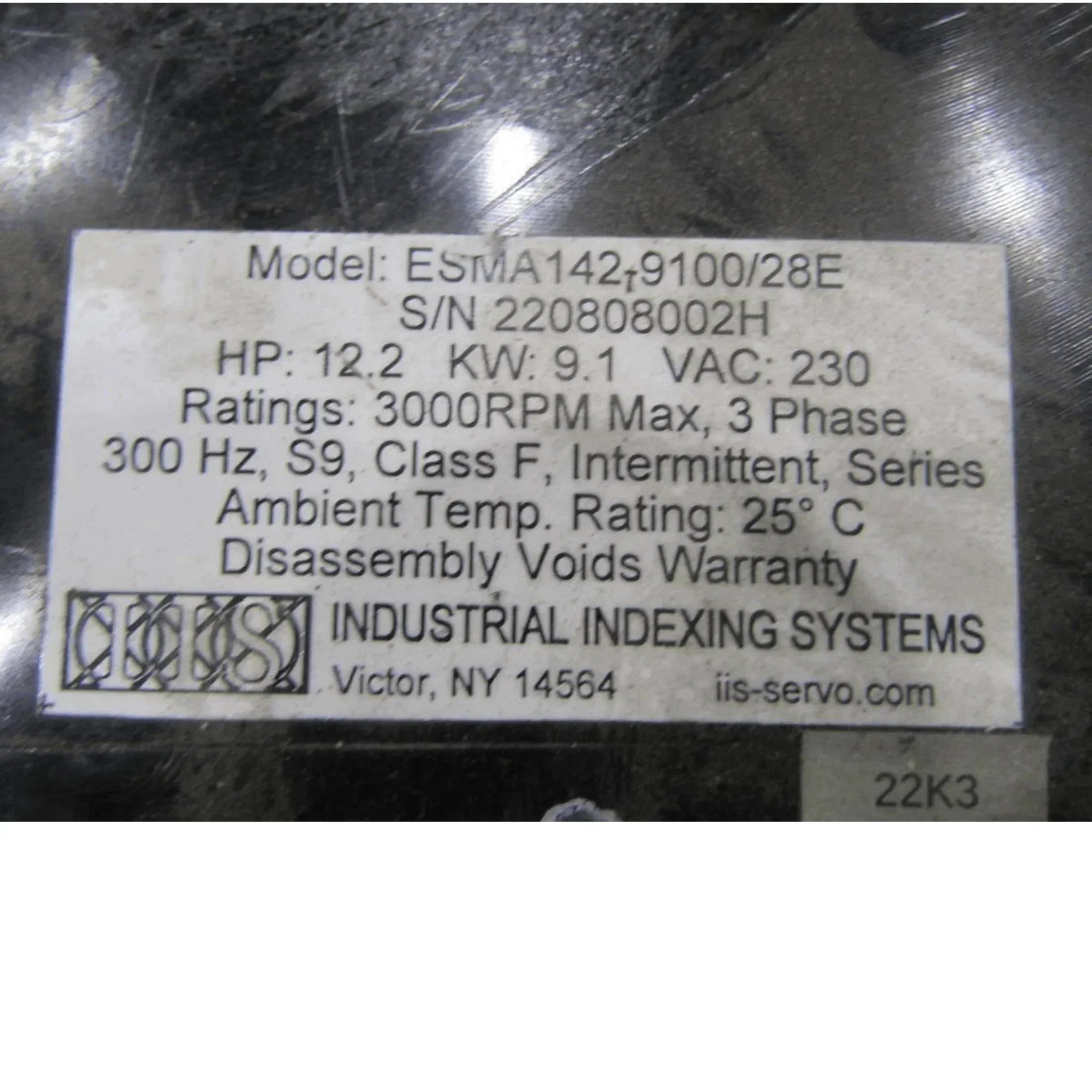 ESMA142-9100 Industrial Indexing Servo Motor