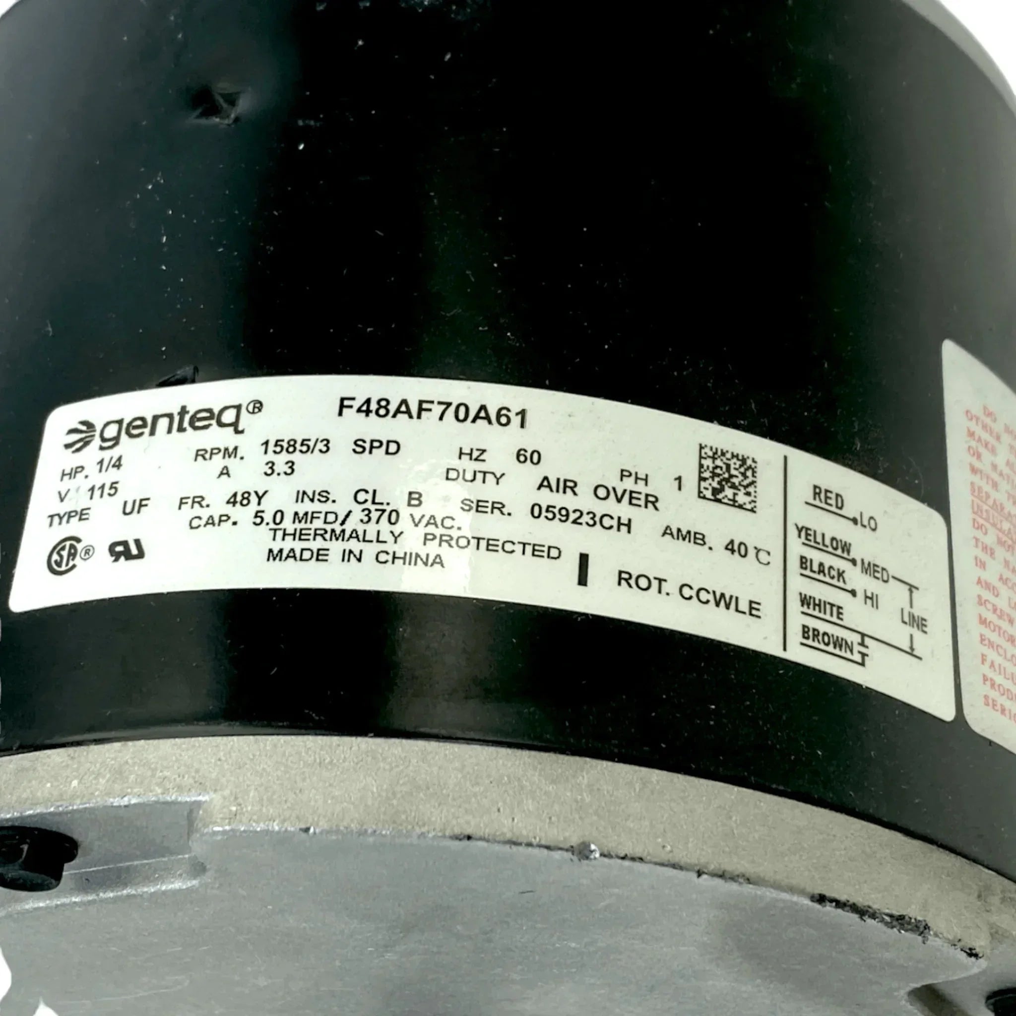 F48AF70A61 Genteq Blower Fan Motor For Duo-Therm Brisk II